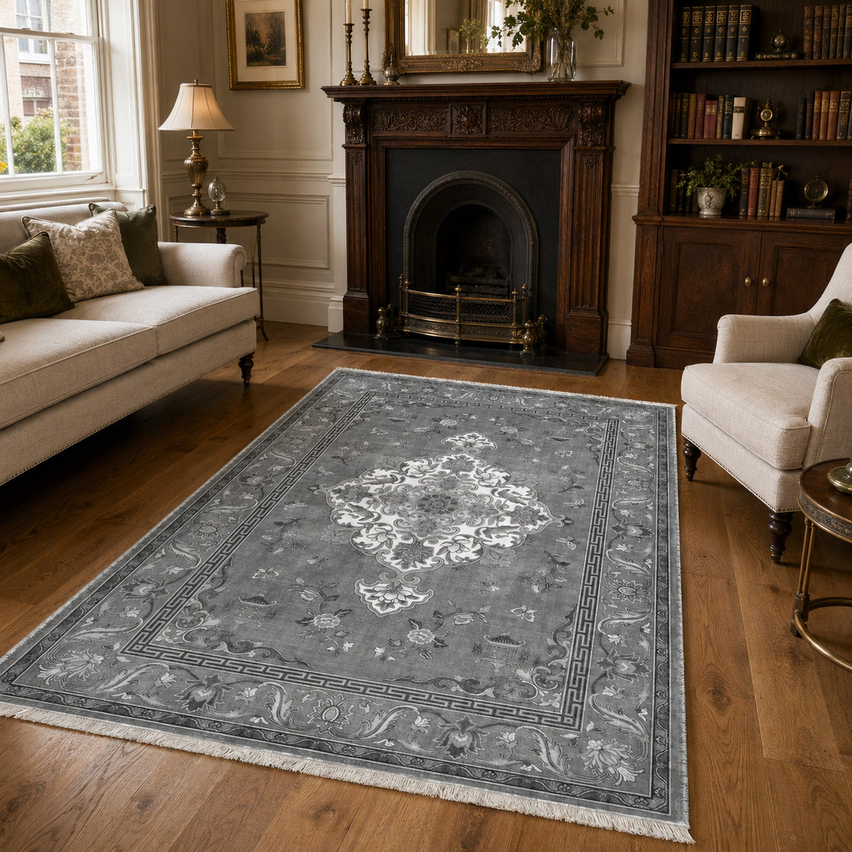 RWK3044403 washable chenille area rug, room scene