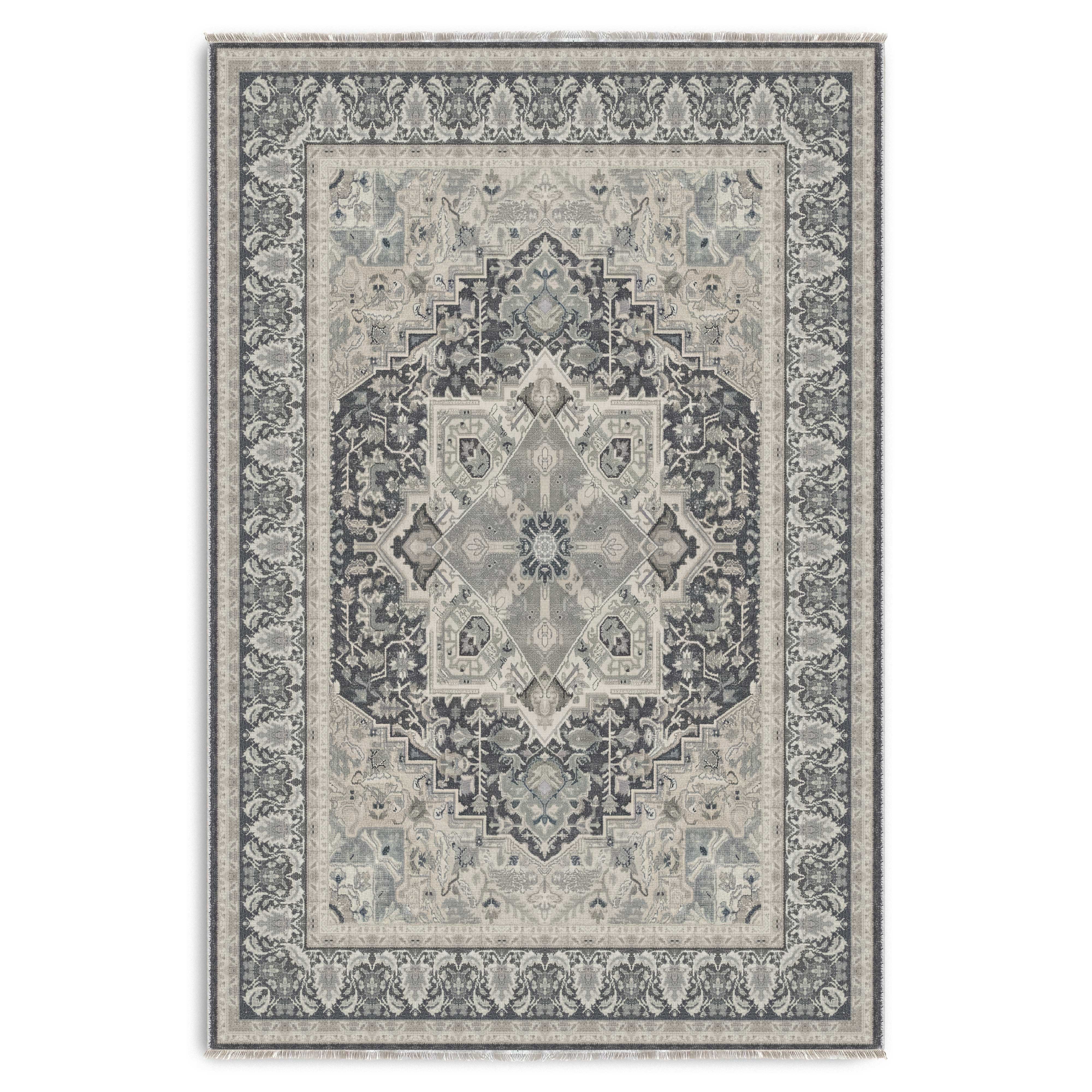 RWK3045 washable chenille area rug viewed from above