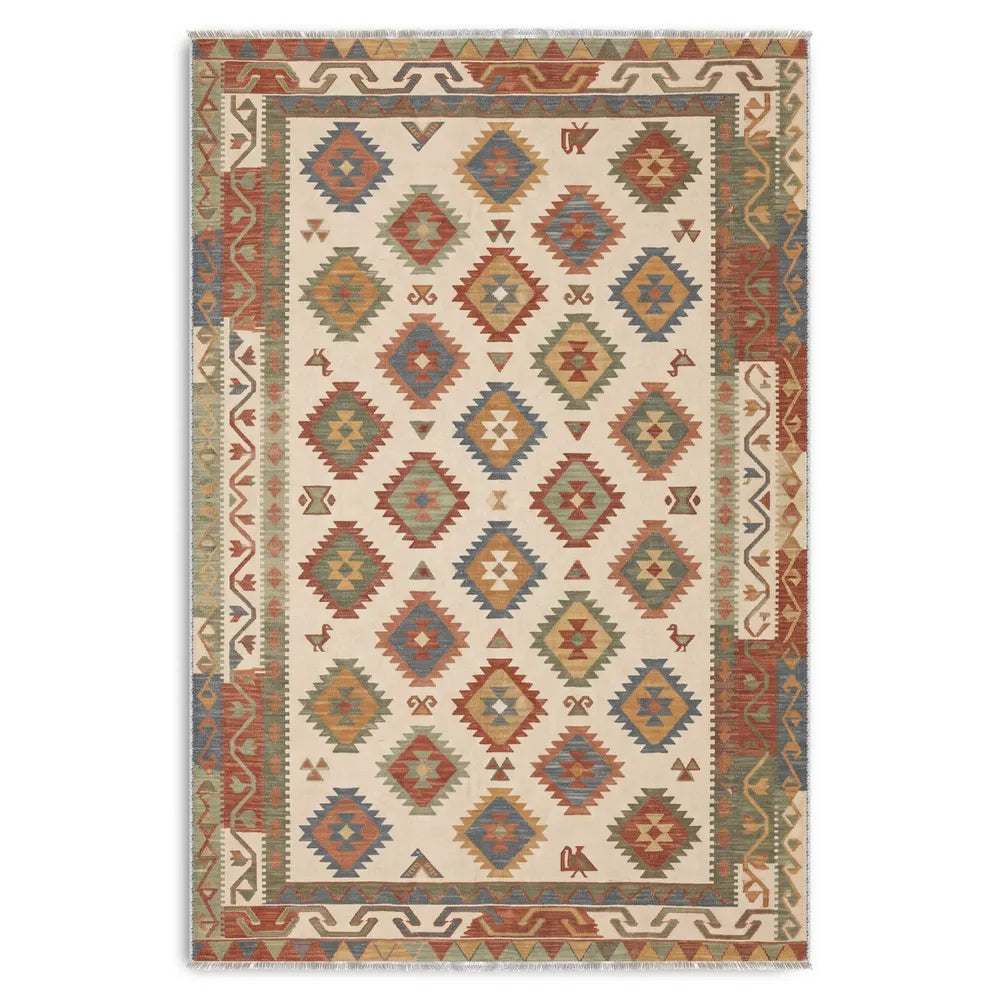 RWK3053 washable chenille area rug viewed from above