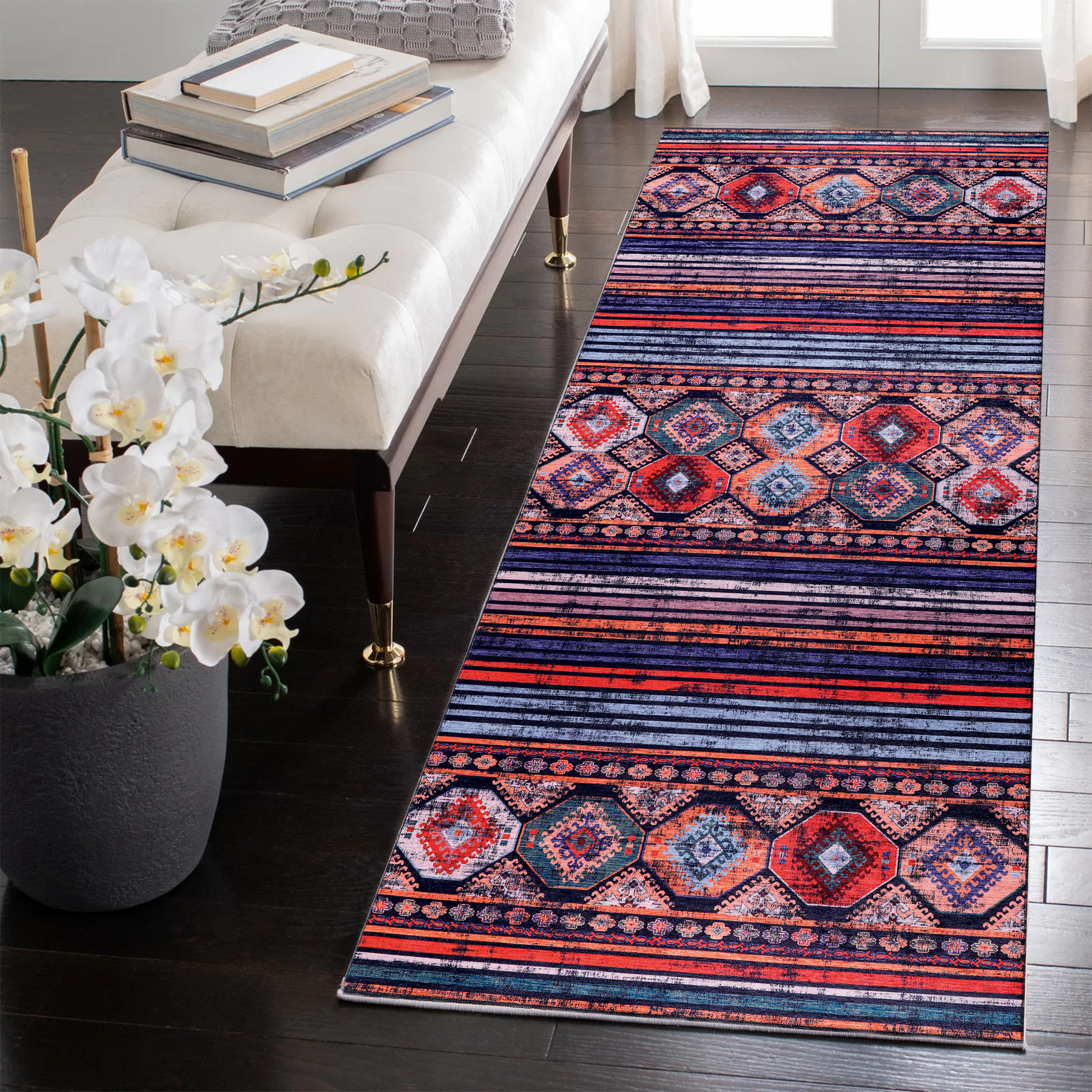 RWNL1008 washable runner rug in a modern hallway