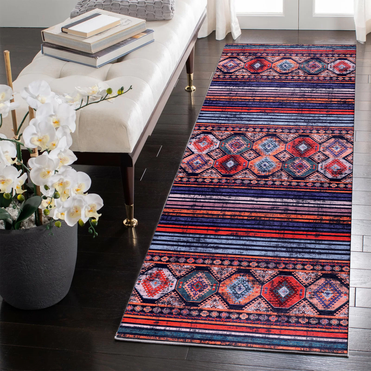 RWNL1008 washable runner rug in a modern hallway