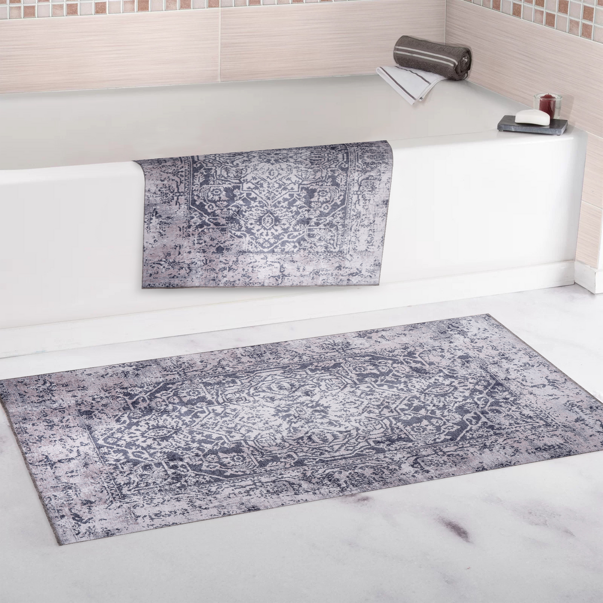 RWNL1010 washable chenille area rug, bathroom