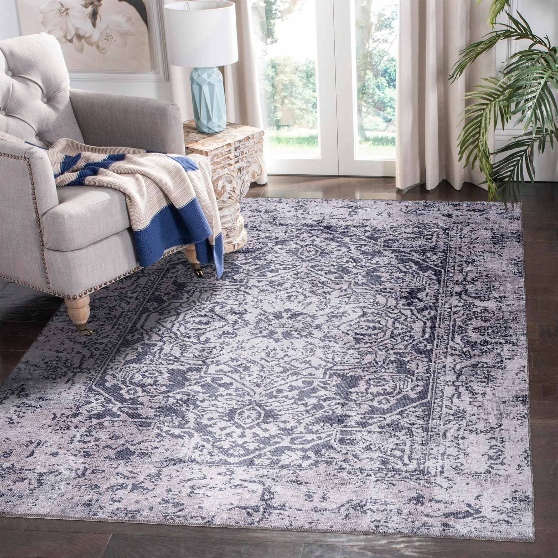 RWNL1010 washable chenille area rug, cover