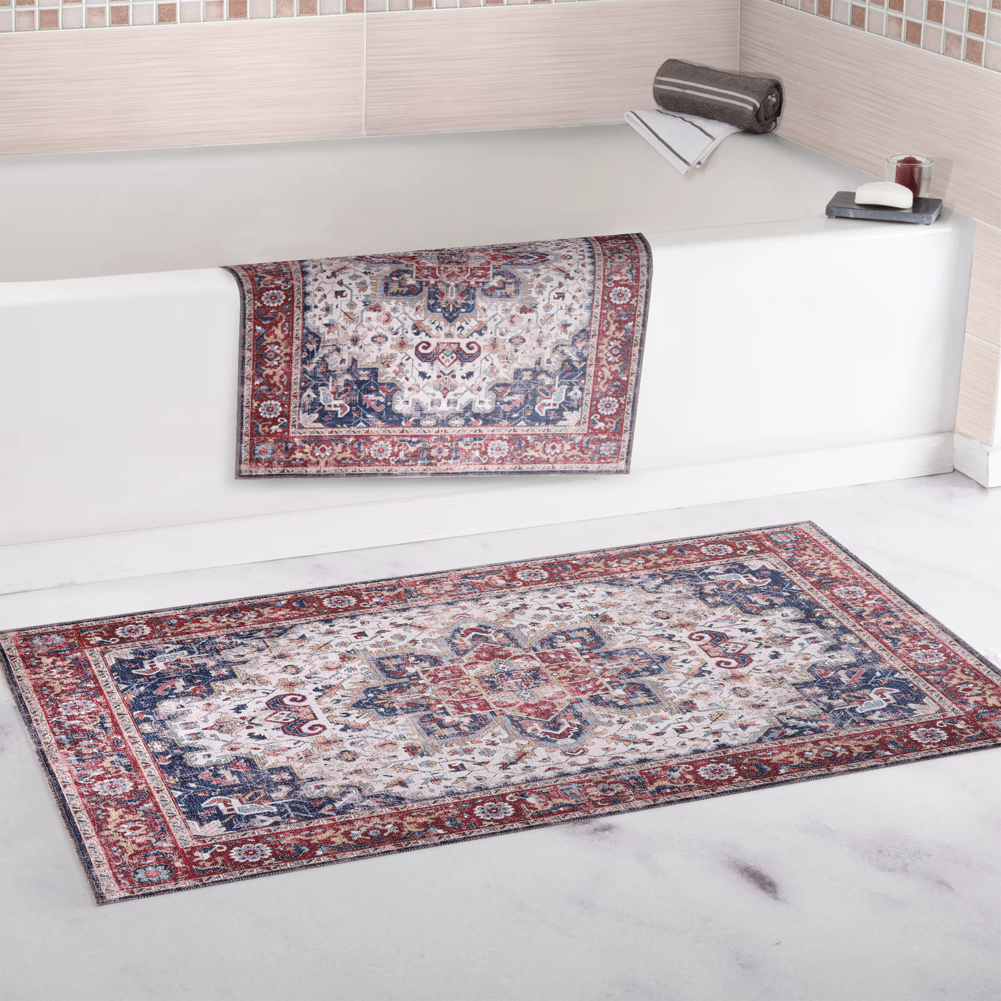 RWNL1011 washable chenille area rug, bathroom