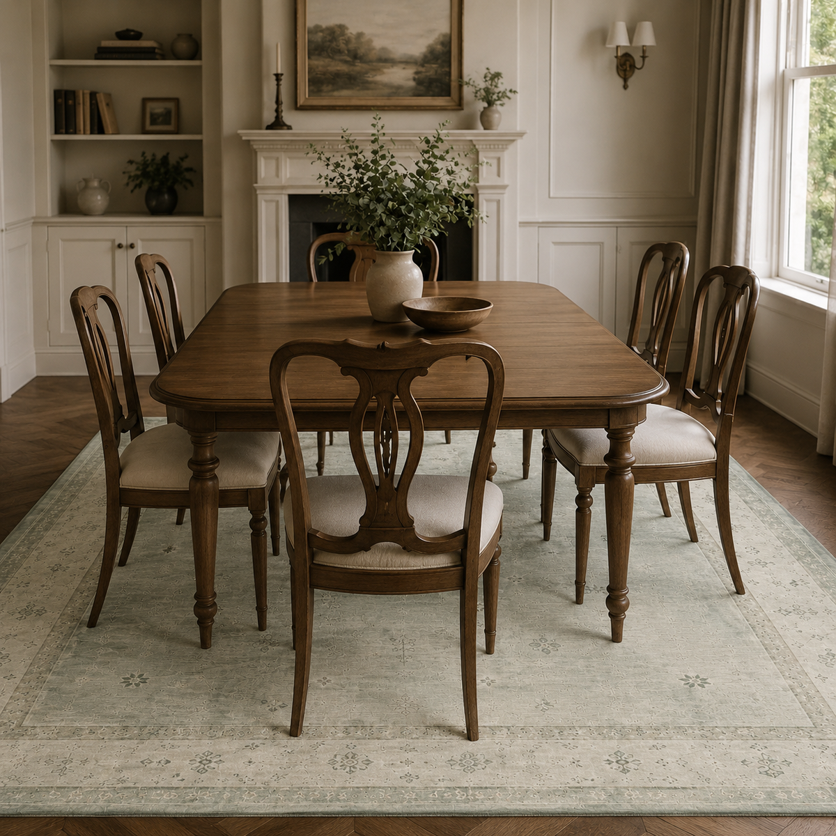 RWPR00010 washable chenille area rug, room scene