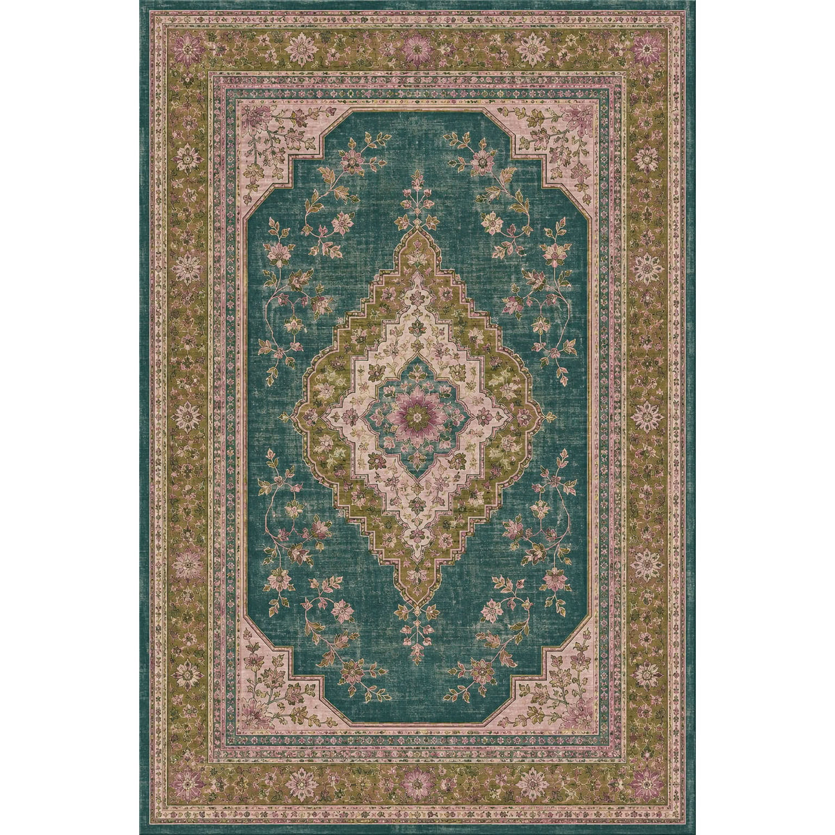 RWPR0009 washable chenille rug texture and pattern detail