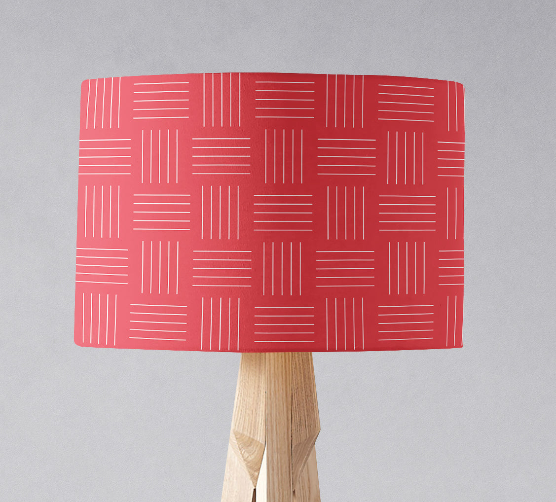 Red and White Lines Lampshade – Ceiling & Table Compatible