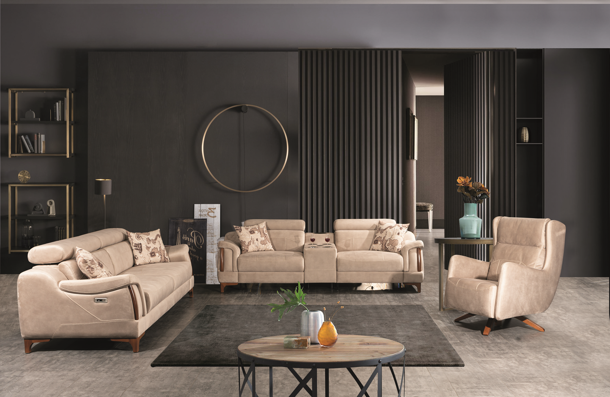 Netline Home Interior Rio recliner sofa set with plush cushions and modern design for relaxed everyday comfort.