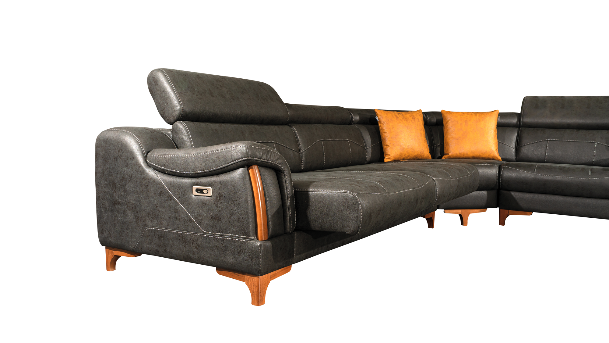 Netline Home Interior Rio corner recliner sofa showcasing plush cushions and relaxed seating in a modern living room setting.