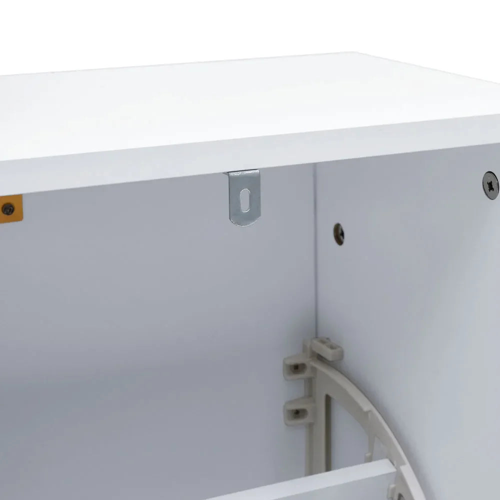 4-Shelf Drop-Front Wooden Shoe Cabinet