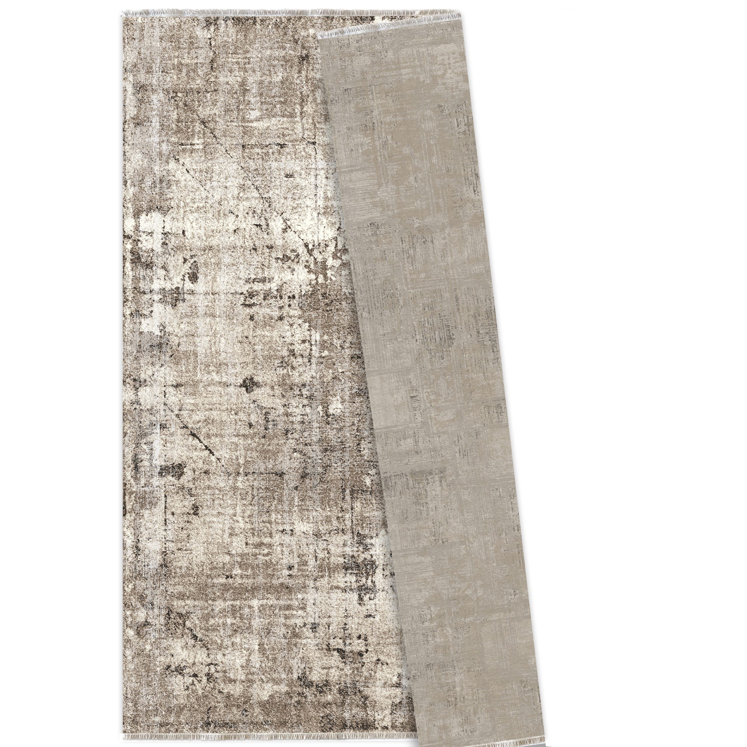 Netline Home Mink Brown Modern Vintage Machine Washable Chenille Rug Design T12 - Gallery Image 6 - Netline Home