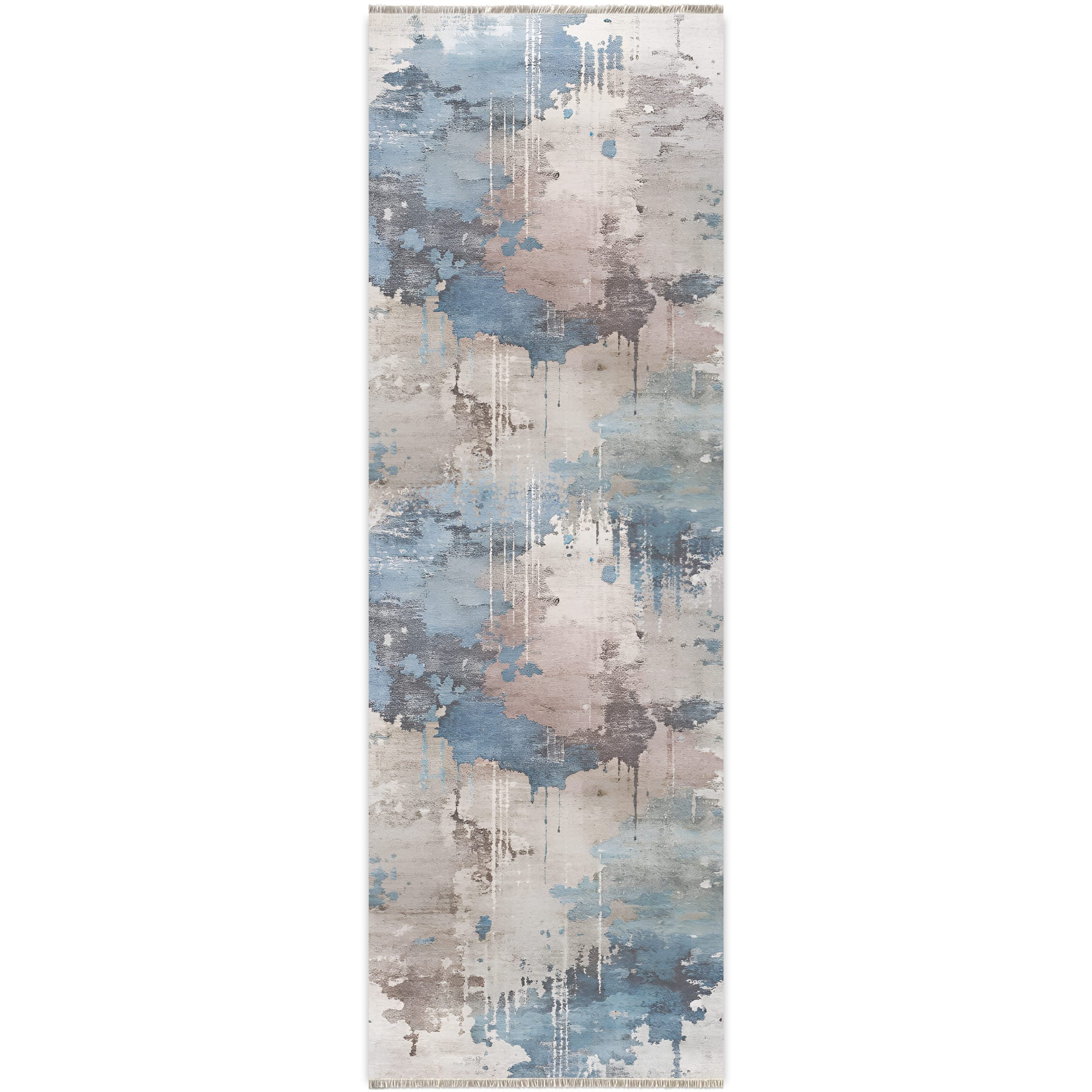 Netline Home Gray Silver Blue Navy Modern Machine Washable Chenille Rug Design T15 - Gallery Image 7 - Netline Home