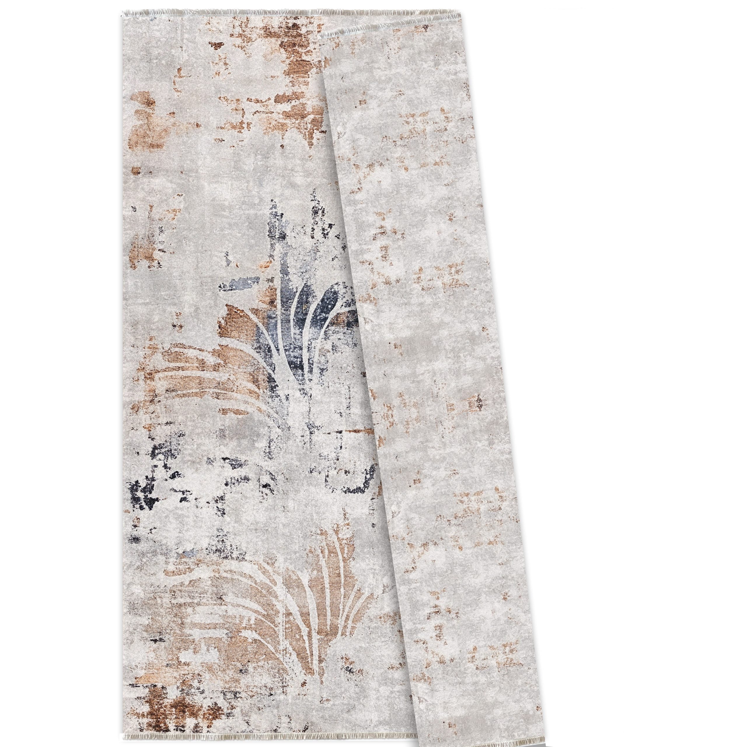 Netline Home Blue Navy Mink Brown Modern Machine Washable Chenille Rug Design NH7014 - Gallery Image 6 - Netline Home