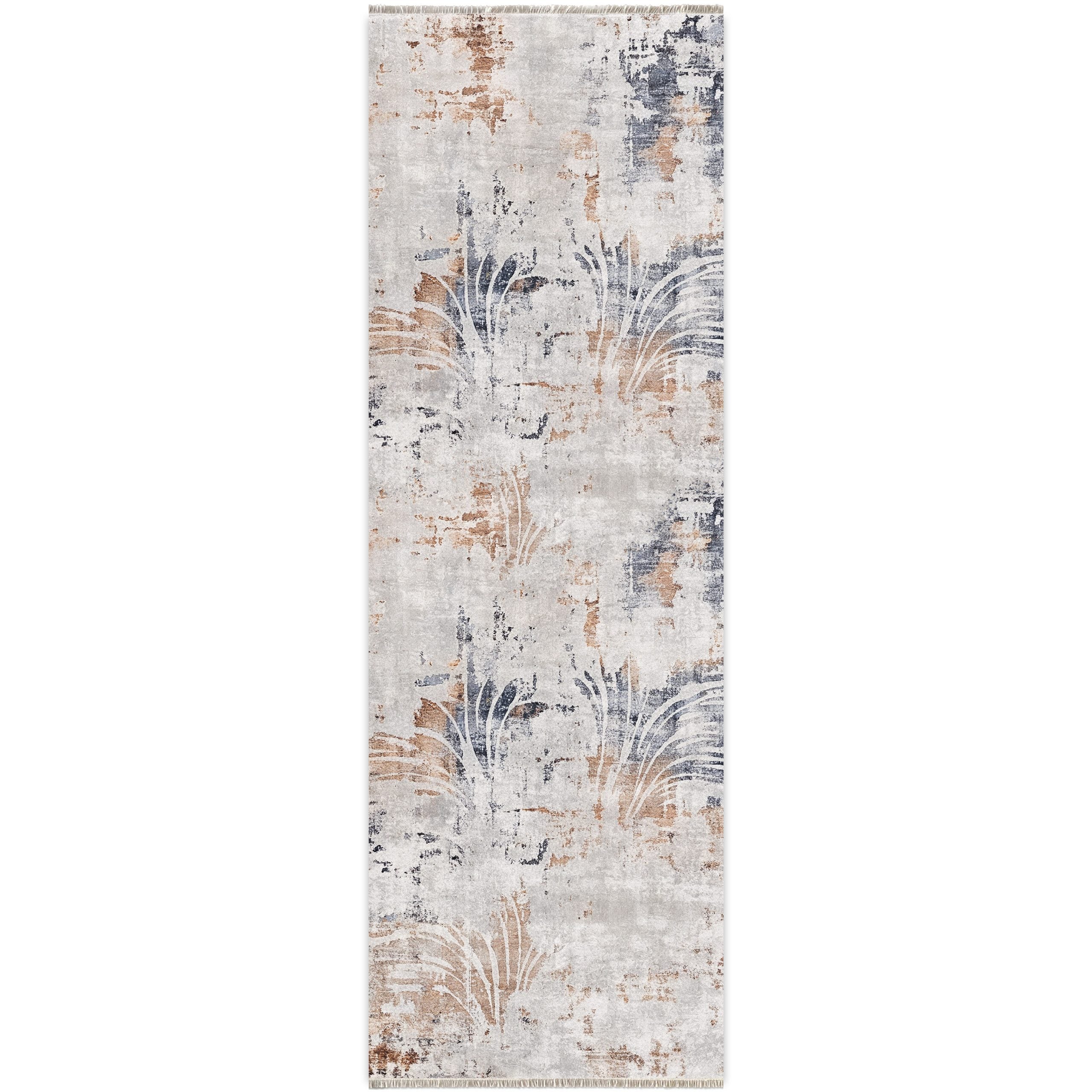 Netline Home Blue Navy Mink Brown Modern Machine Washable Chenille Rug Design NH7014 - Gallery Image 8 - Netline Home