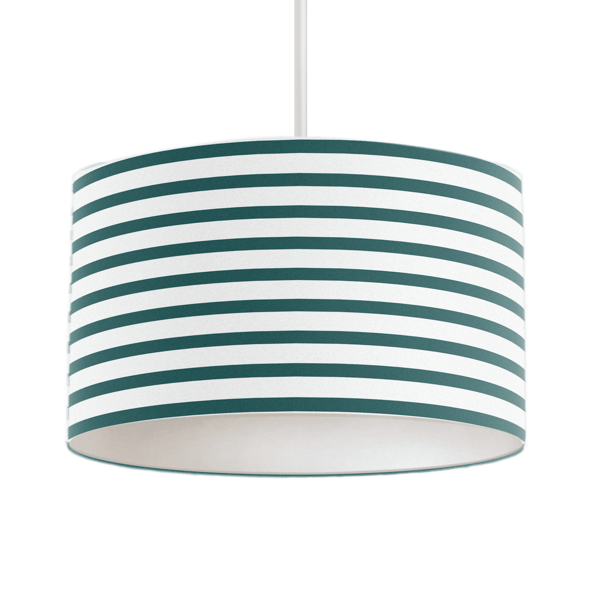 Teal and White Geometric Striped Lampshade – Ceiling & Table Compatible