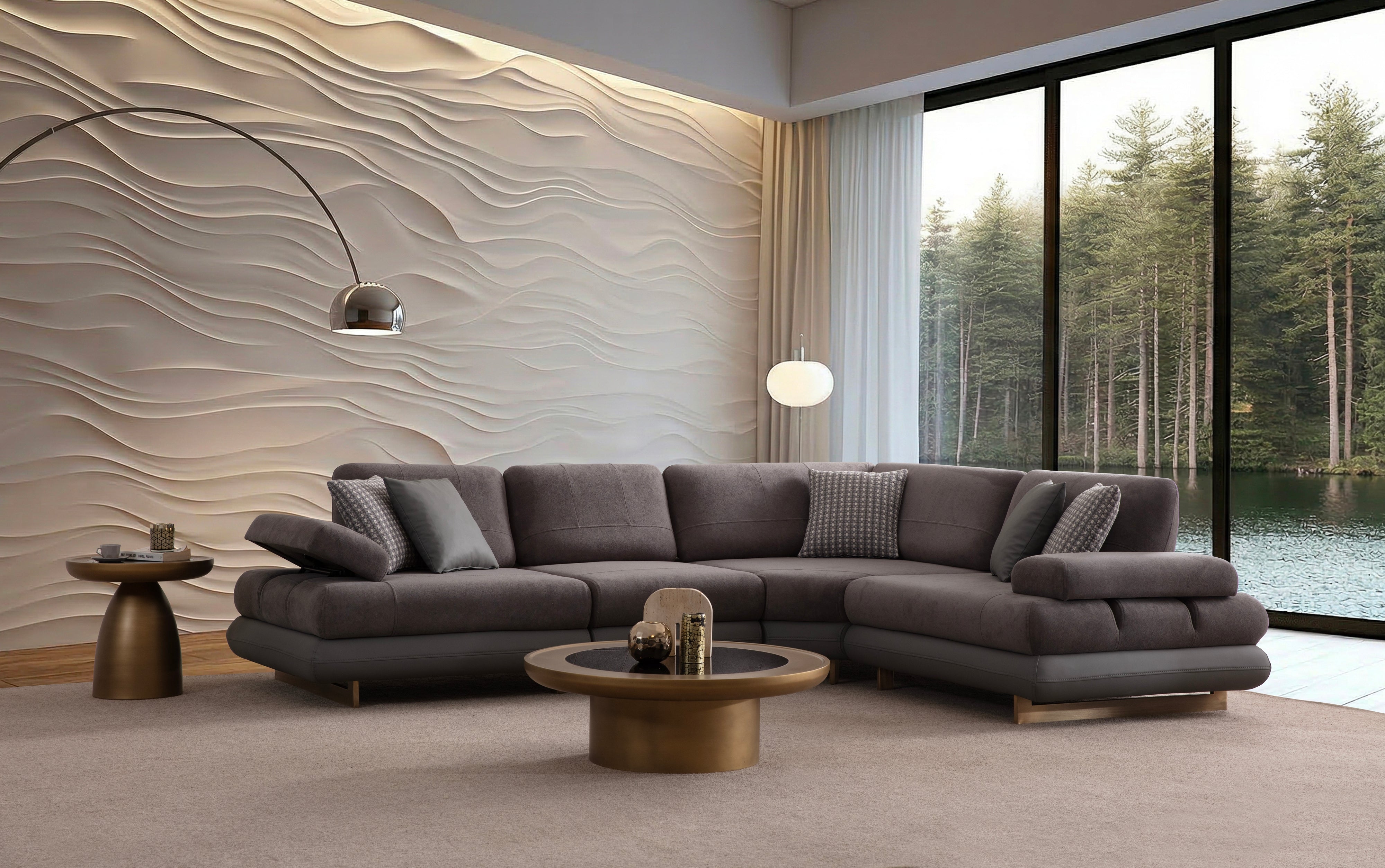Lunza Corner Sofa (SG) by Netline Interiors