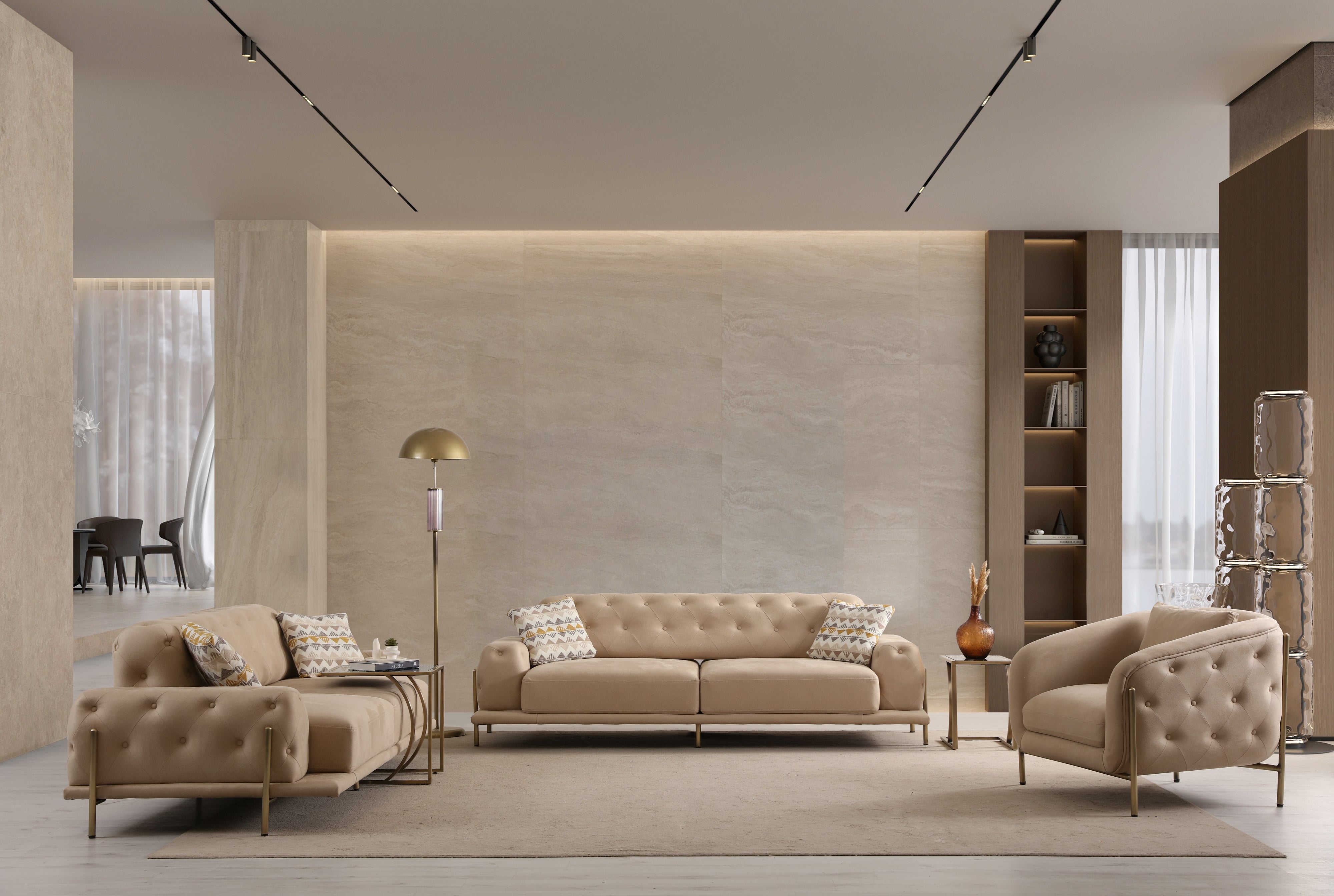 Eos Quilted Sofa Set (SG) by Netline Interiors