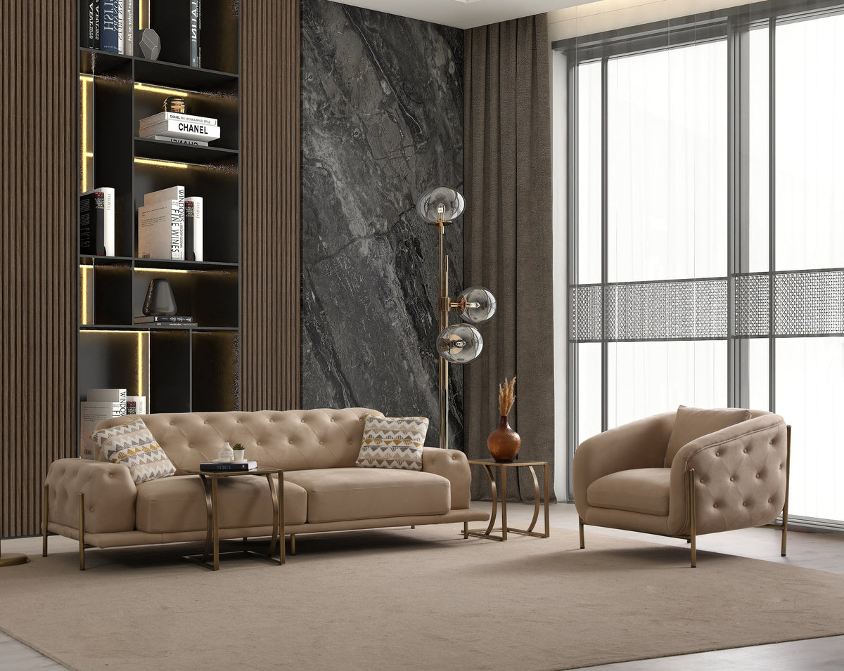 Eos Quilted 3-Seater Sofa (SG) by Netline Interiors