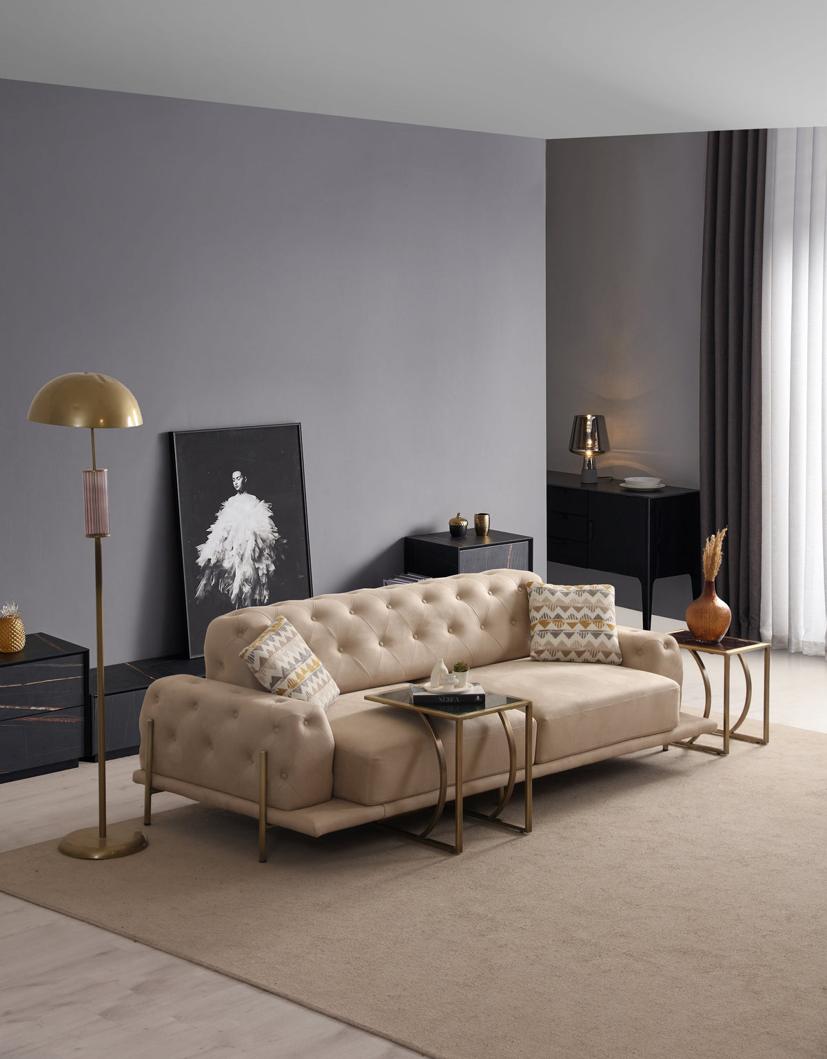 Eos Quilted Sofa Set (SG) by Netline Interiors