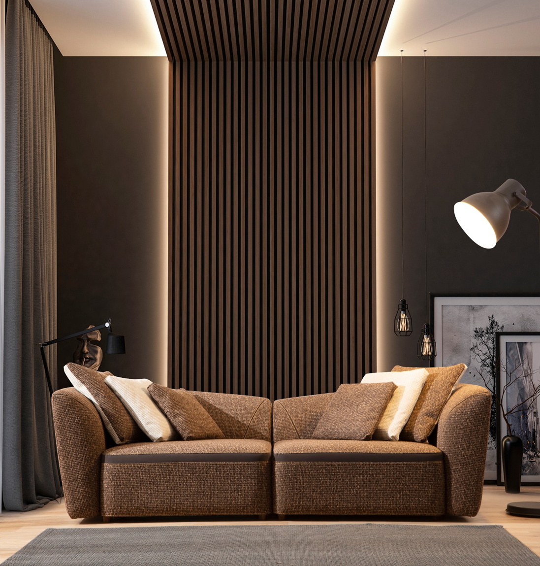 A cozy Aoria 3 seater corner sofa from Netline Home Interior, showing plush cushions and spacious lounge design.