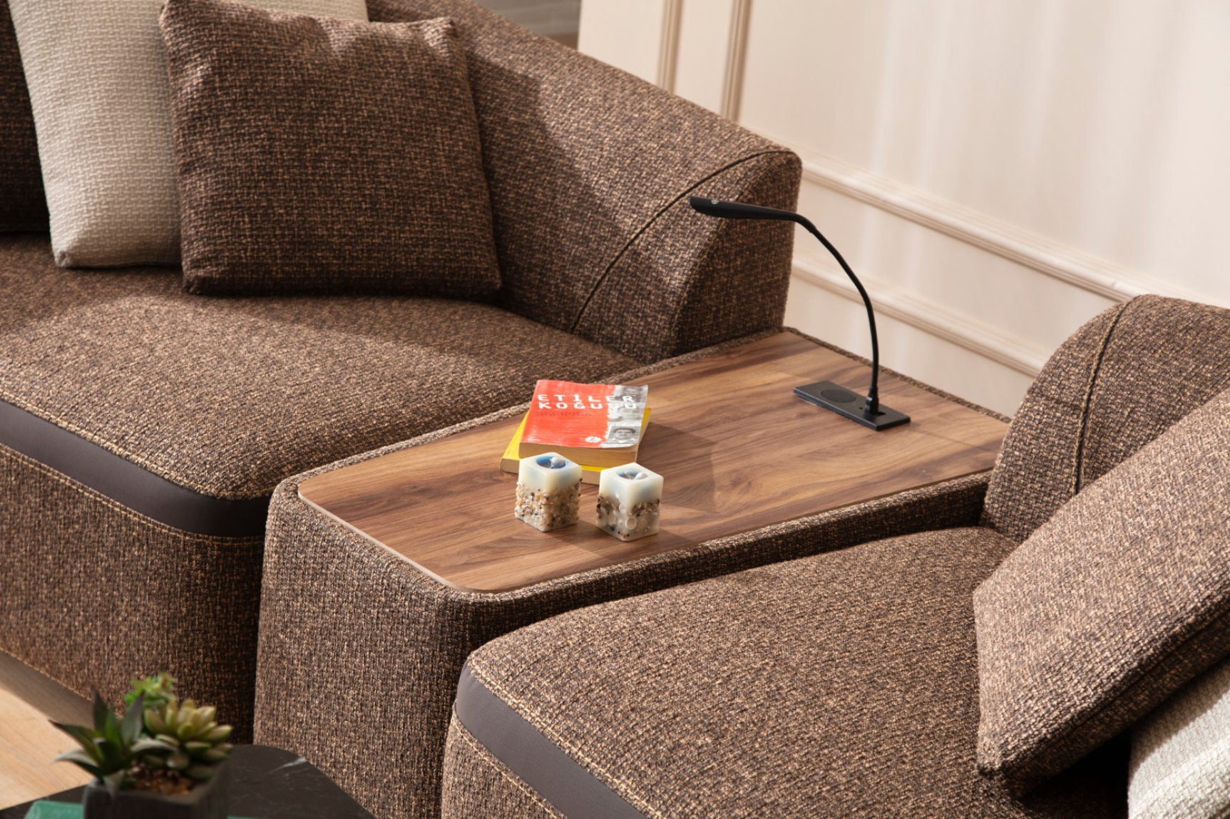Modern Netline Home Interior Aoria Sofa Set in a stylish living room with plush cushions and contemporary design.