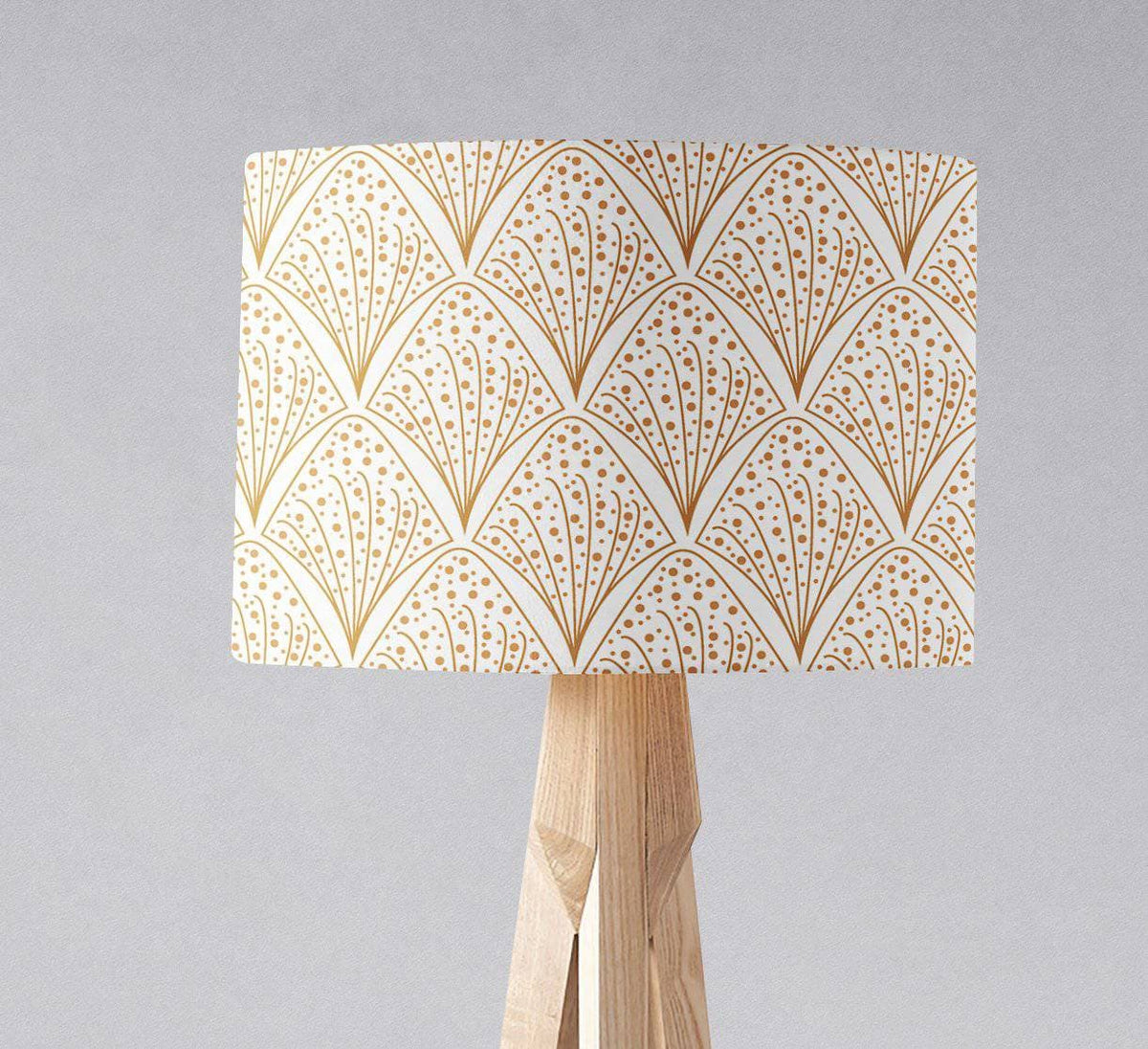 White and Gold Contemporary Lampshade – Ceiling & Table Compatible
