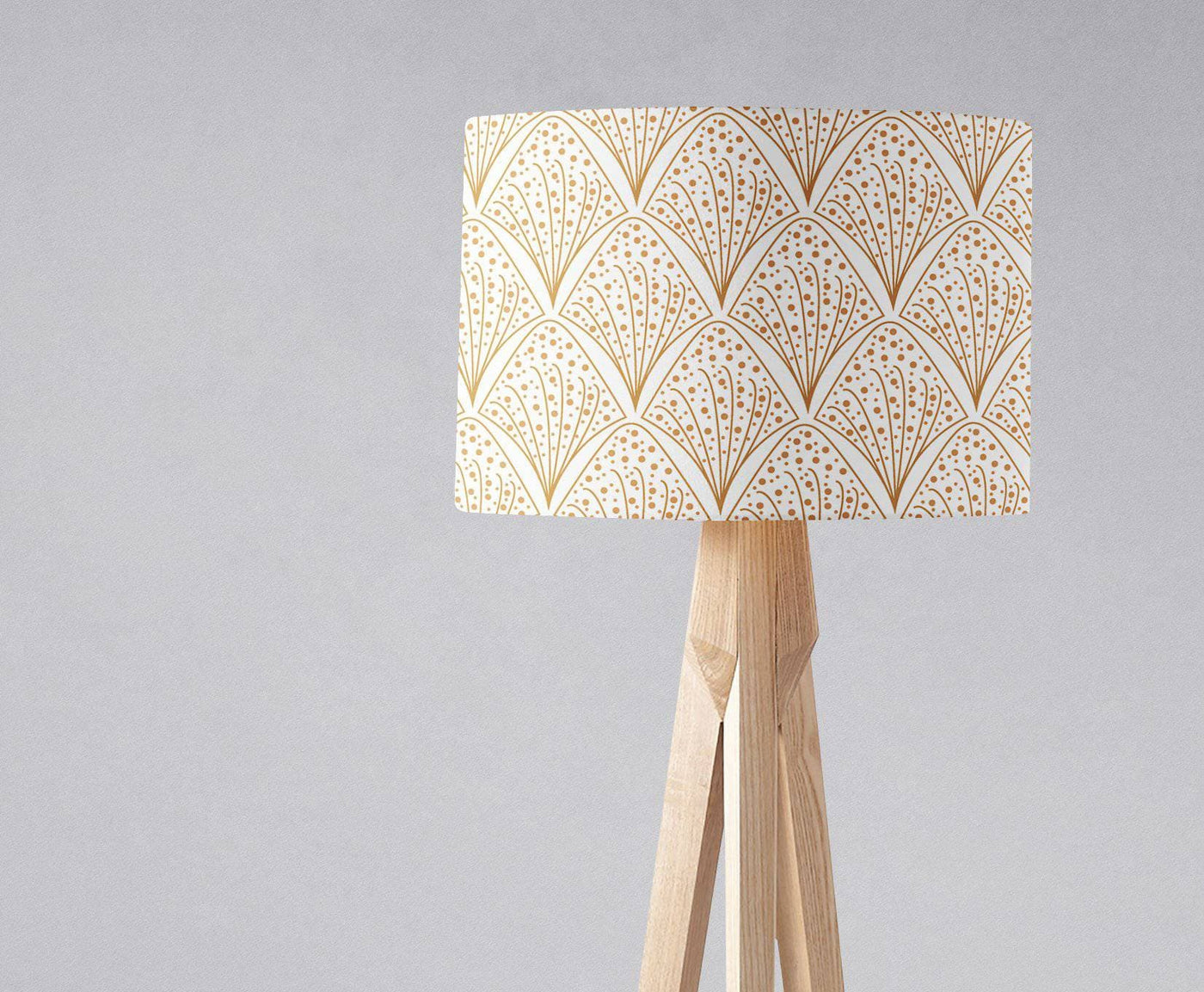 White and Gold Contemporary Lampshade – Ceiling & Table Compatible