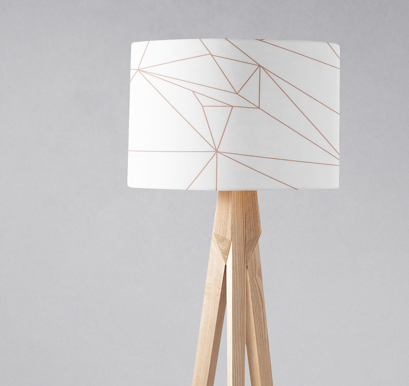 White and Rose Gold Lines Lampshade – Ceiling & Table Compatible