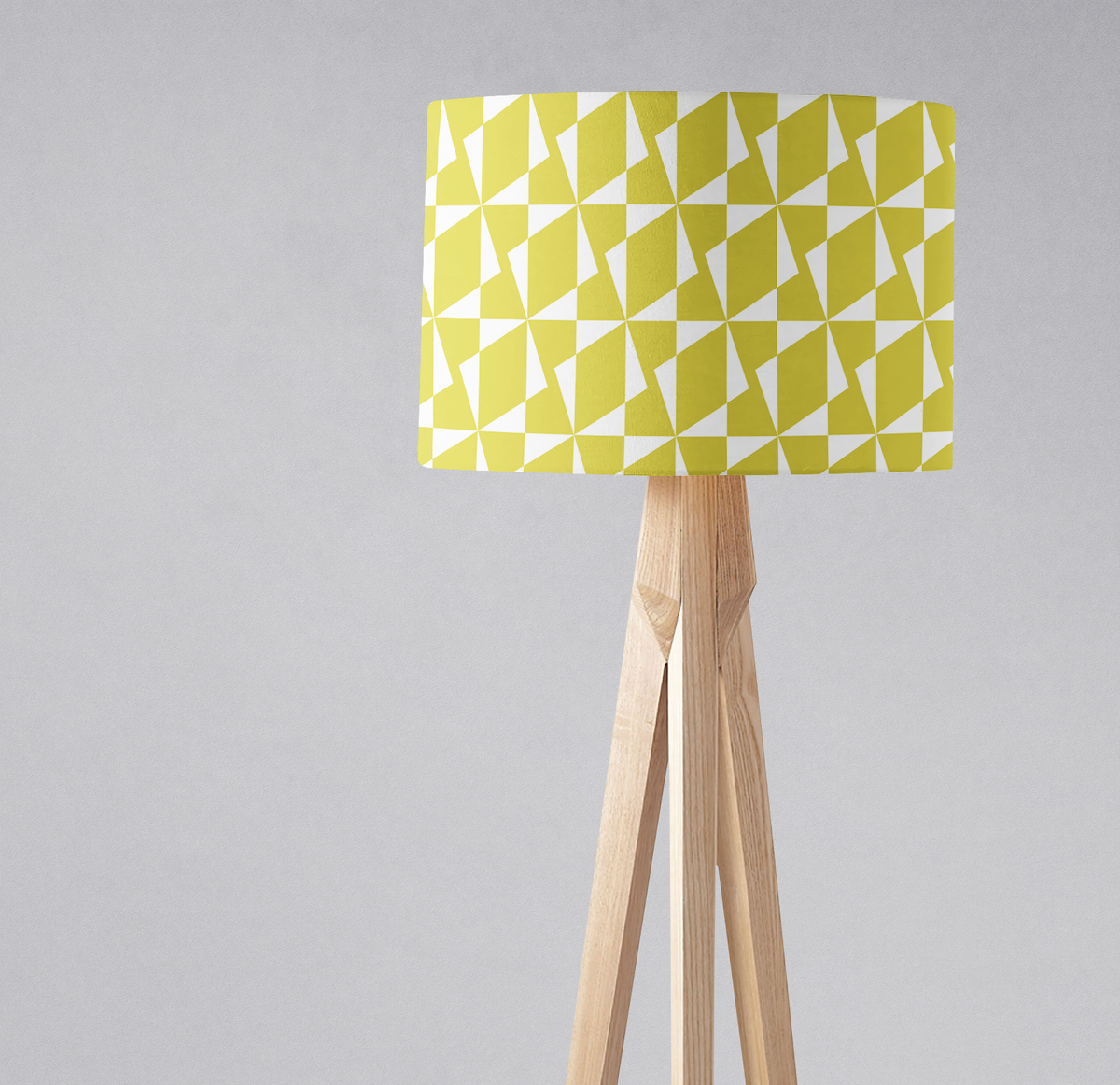 Yellow Retro Geometric Lampshade – Ceiling & Table Compatible