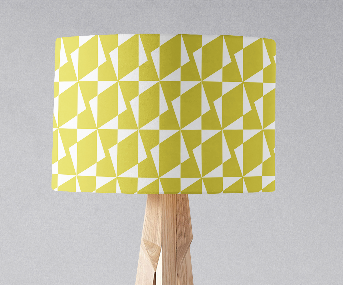 Yellow Retro Geometric Lampshade – Ceiling & Table Compatible