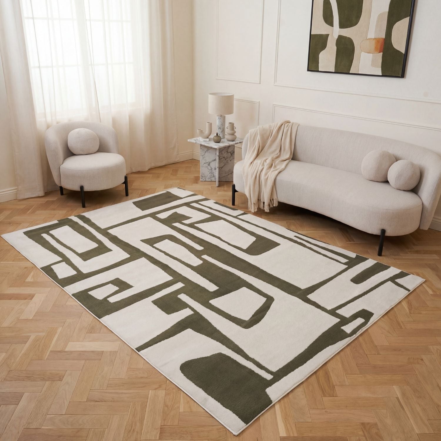 Loft Abstract Green Rug