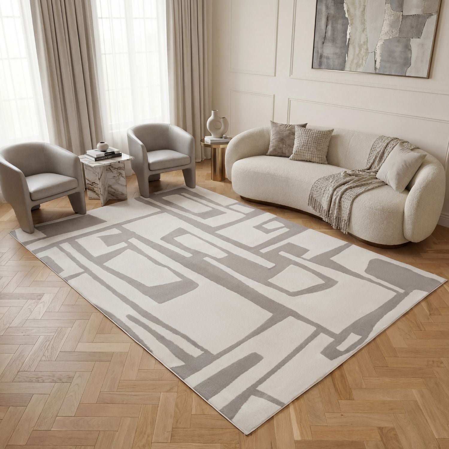 Loft Abstract Grey Rug