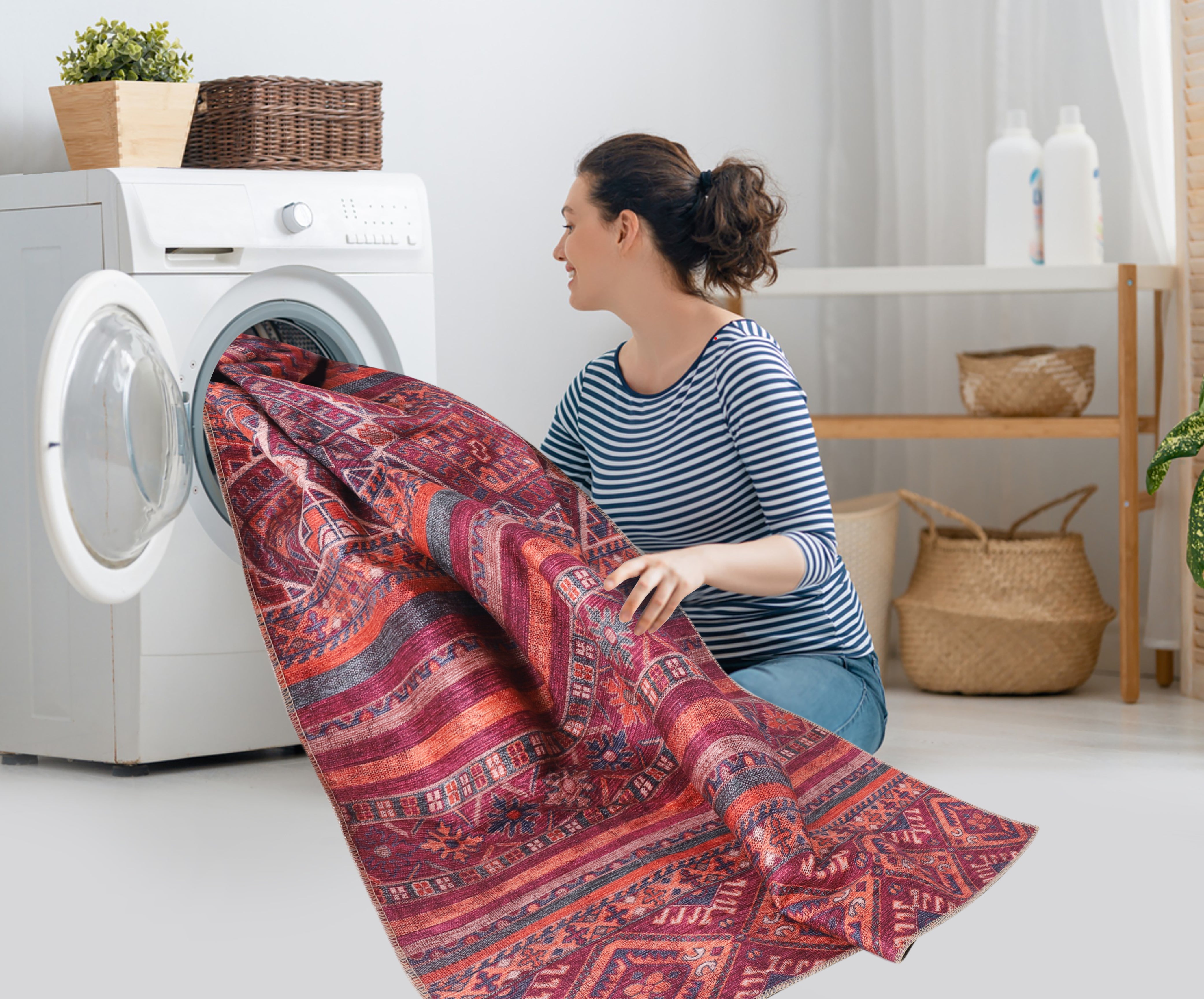 Netline Home Rugs Depot Tribal Multicolor Geometric Washable Rug Design 1322