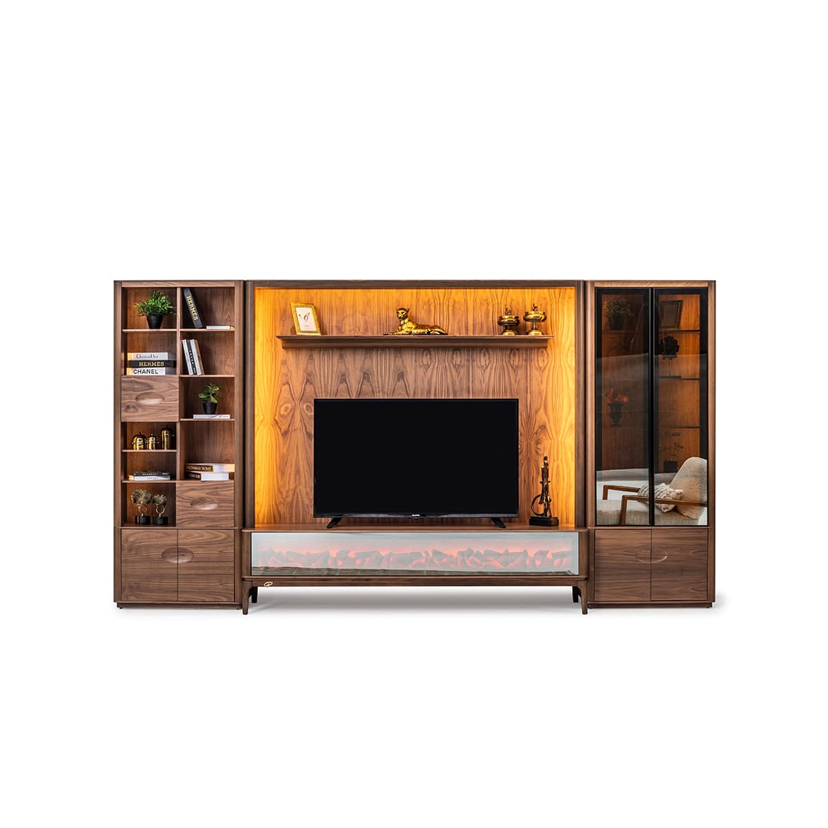 Contemporary Aston TV unit by Netline Home Interior featuring media storage with sleek design and ample space for electronics.