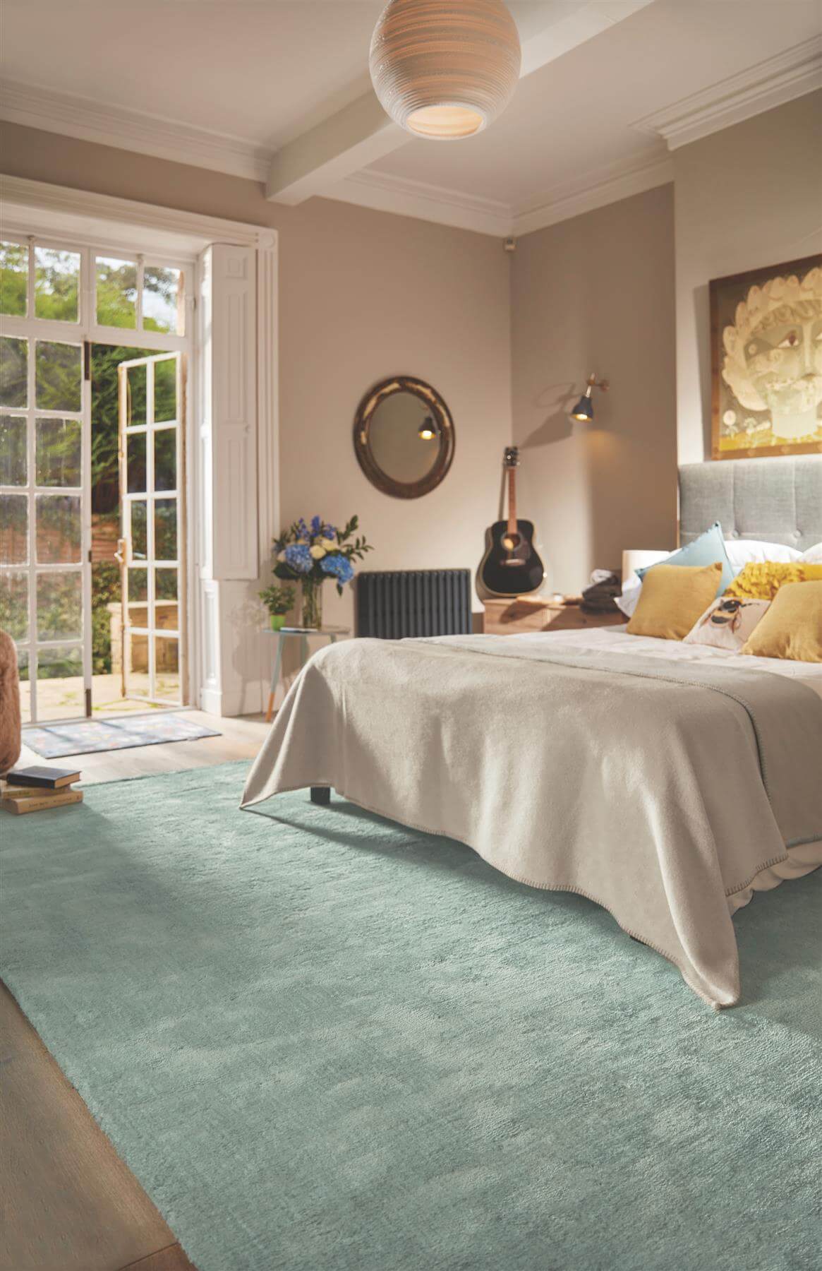 Hush Solid Aqua Luxury Rug