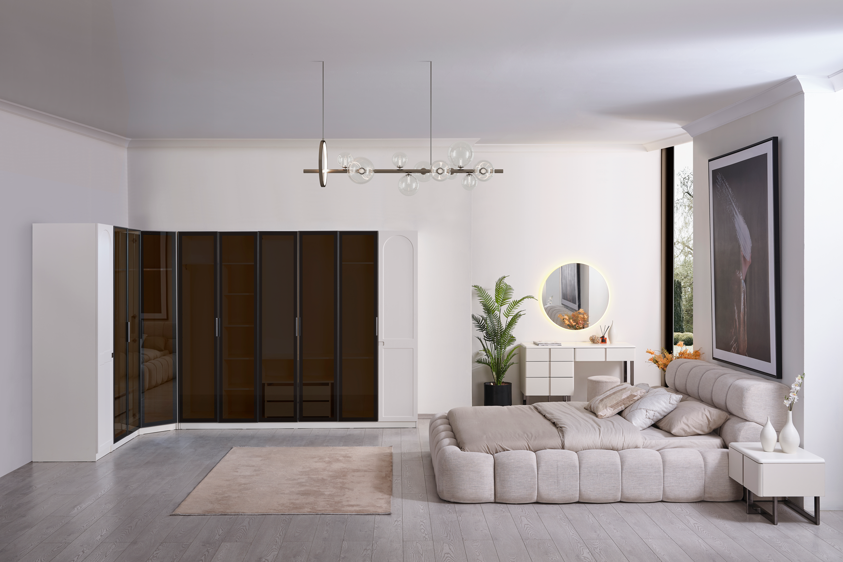 Netline Home Interior Dallas Premium Bedroom Set sofa with plush cushions and stylish design in a modern bedroom setting