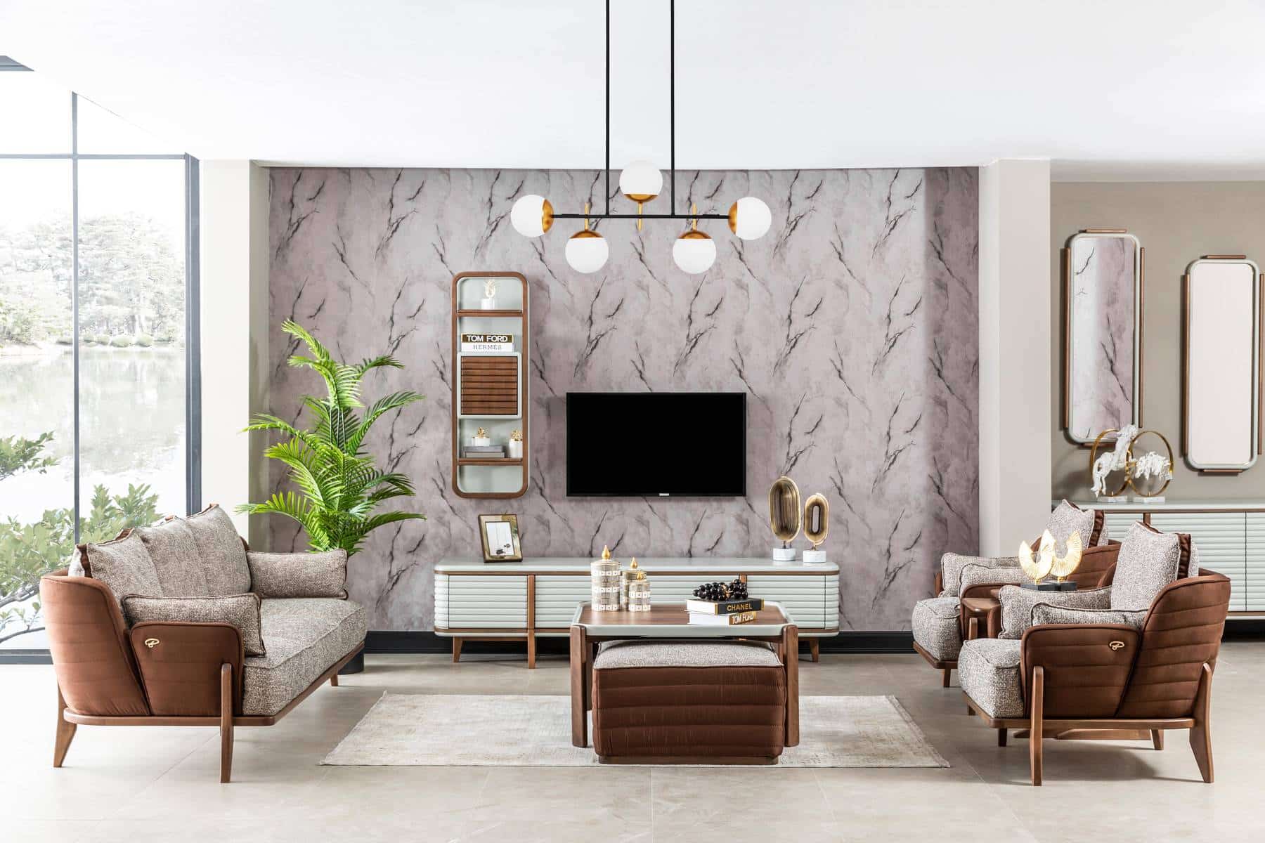 Modern Bentley sofa set by Netline Home Interior in a stylish living room with plush cushions and contemporary design.