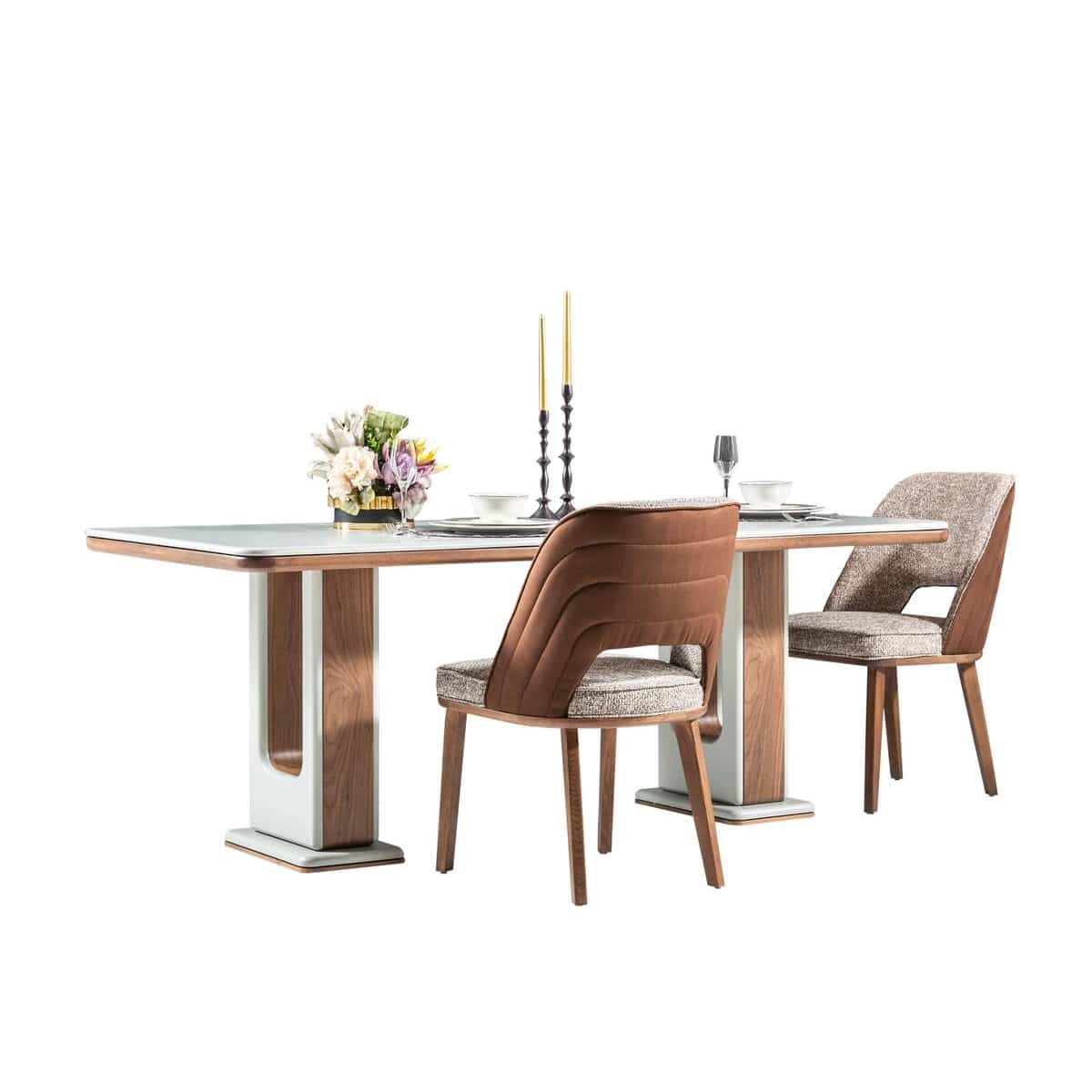 Elegant Bentley dining table with matching chairs from Netline Home Interior, ideal for stylish family dining spaces.