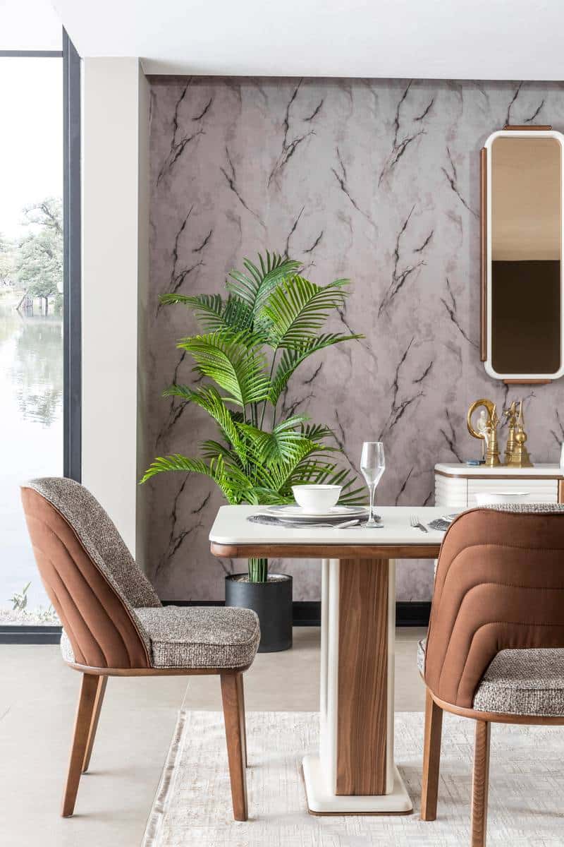 Modern Bentley dining room set by Netline Home Interior featuring a table and chairs in a contemporary style.