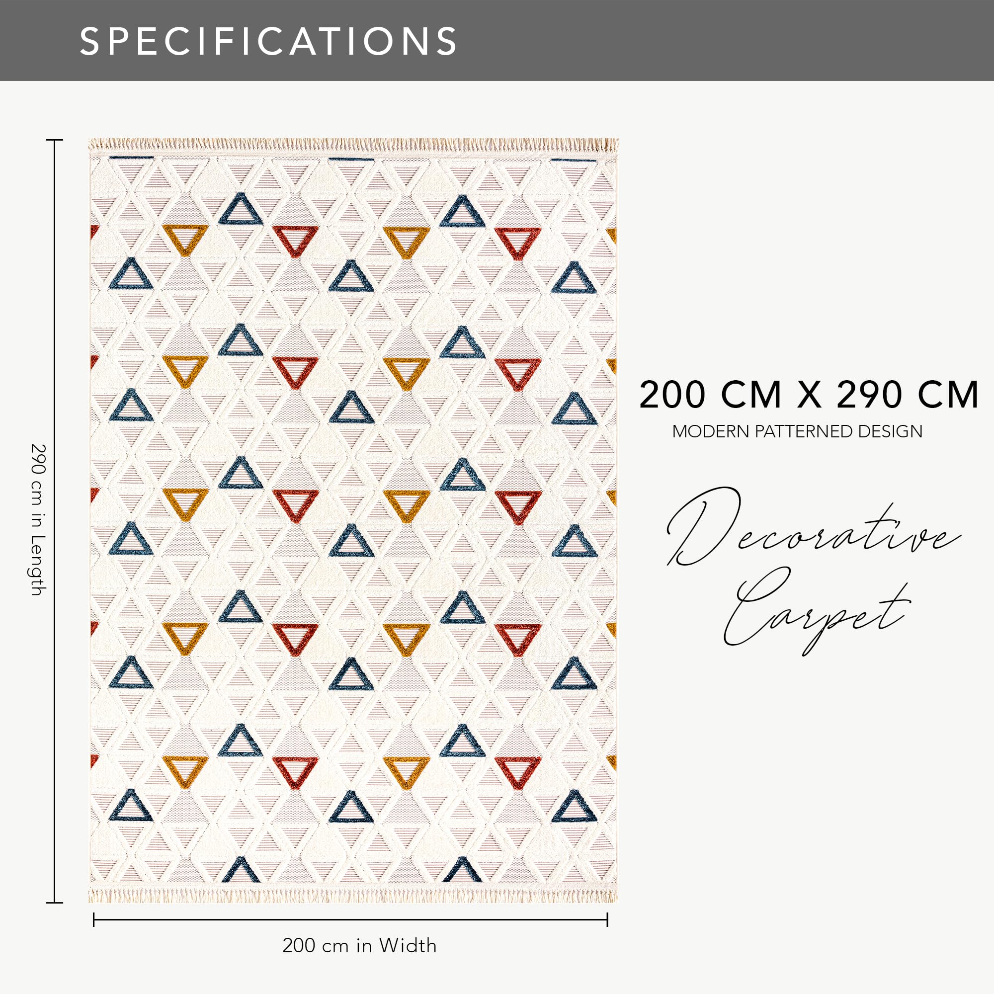 Netline Home RUGS DEPOT Area Rug for Living Room, Bedroom & Hallway – Soft & Durable Low Pile Area Rugs – Bohemian, Aztec & Boho Style – Pet & Kid-Friendly, Ideal for High-Traffic Areas (Copy)