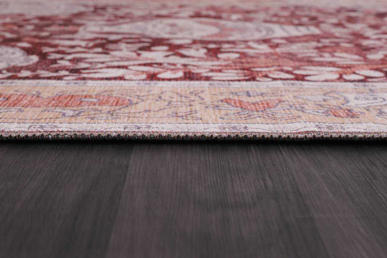 blue abstract washable rug R4 traditional design non slip living room UK