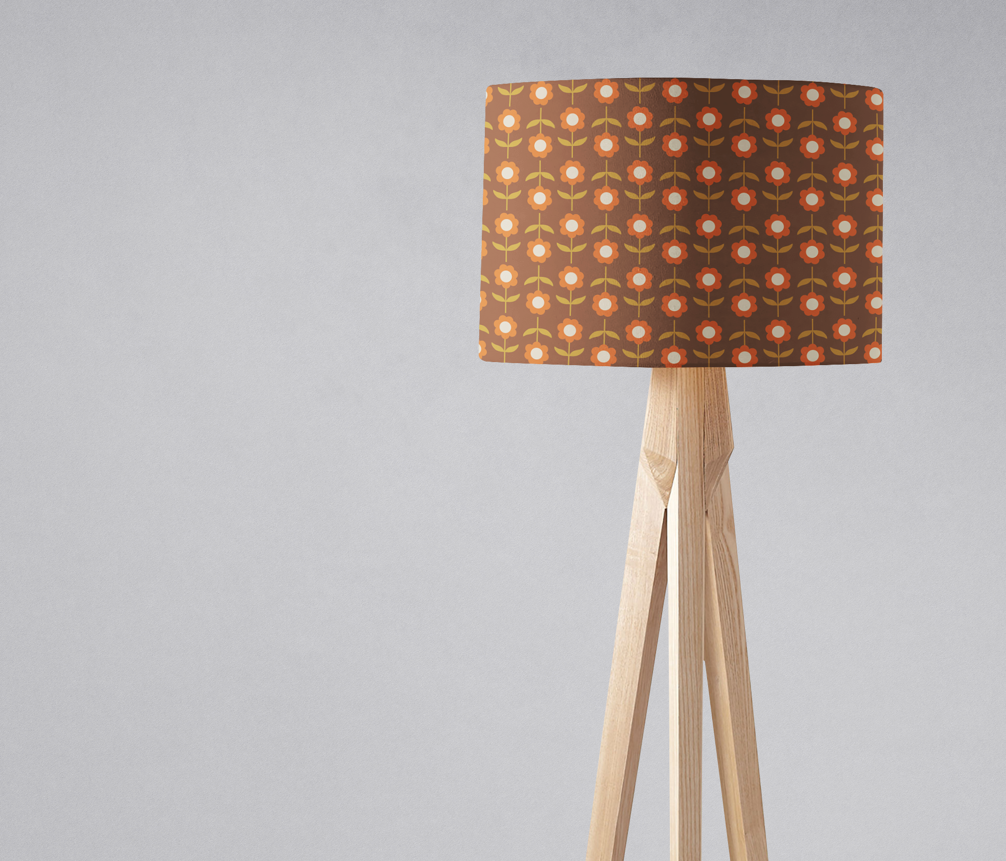 Retro Brown FloralLampshade