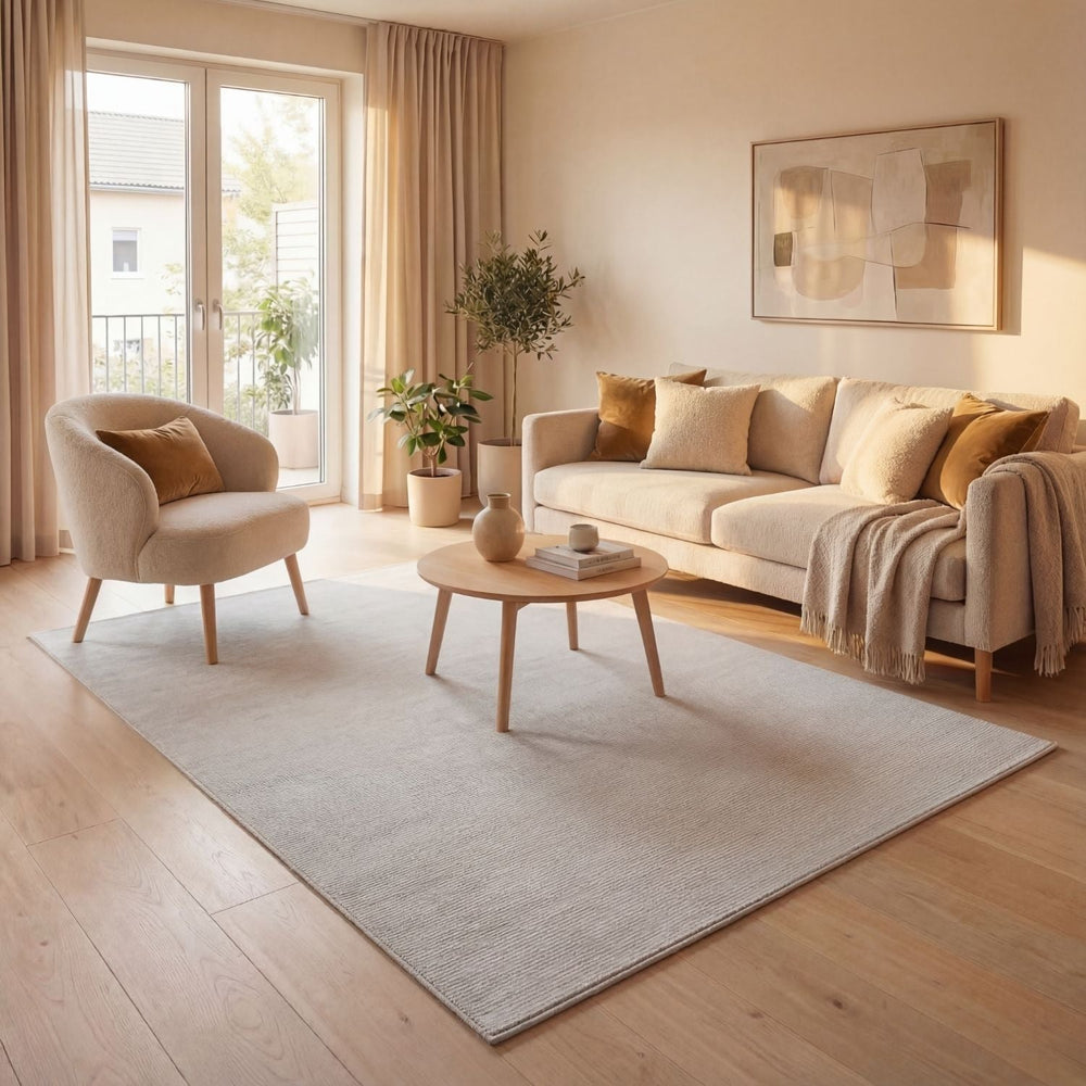 Carmel Cream Striped Rug – 6010