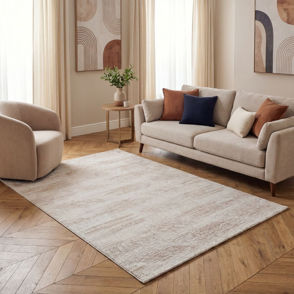 Carmel Cream-Beige Abstract Rug – 6030