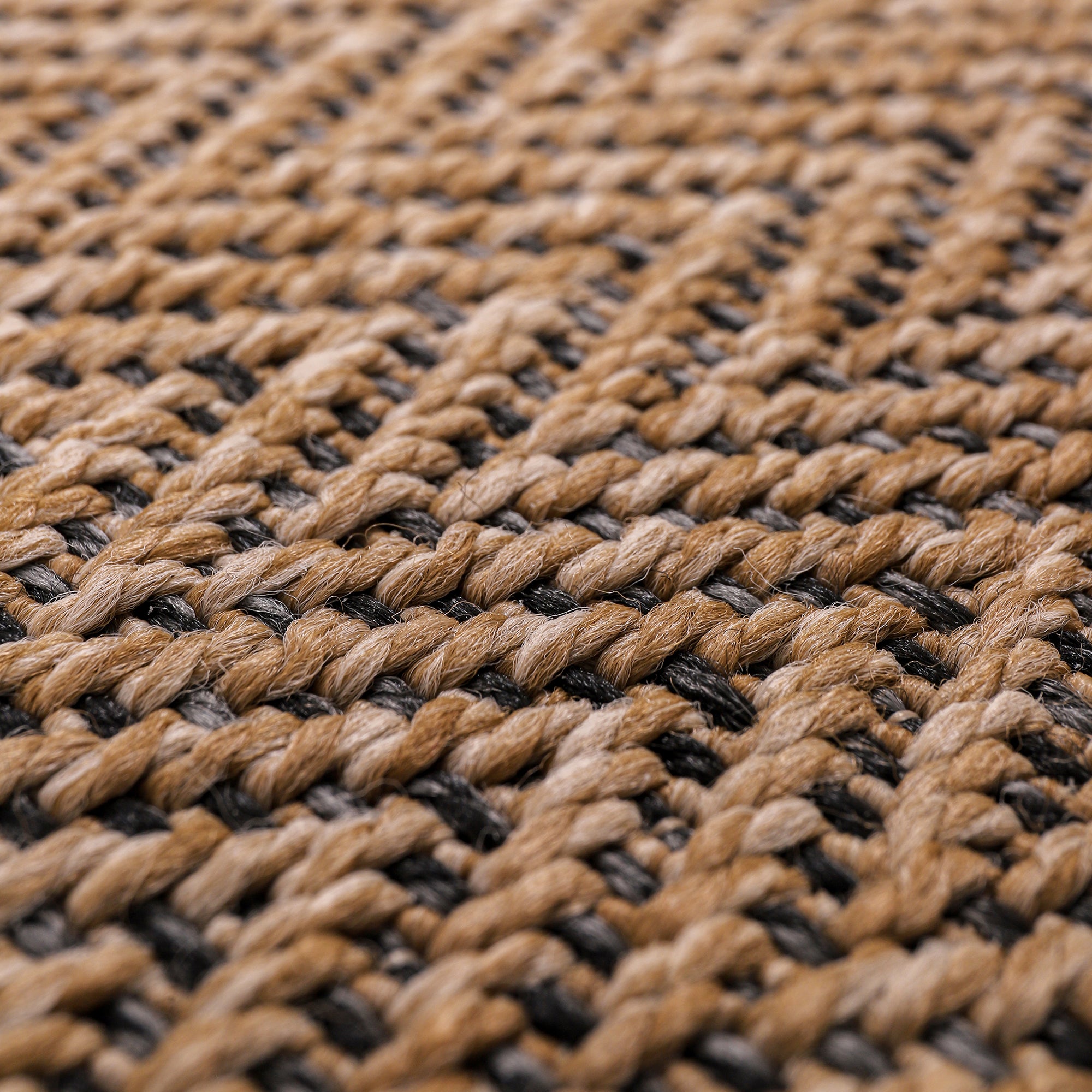 Netline Home Herringbone Natural Jute-Effect Rug – Indoor Outdoor Area Carpet, Non-Slip, Washable, Low-Pile, Beige Woven Look