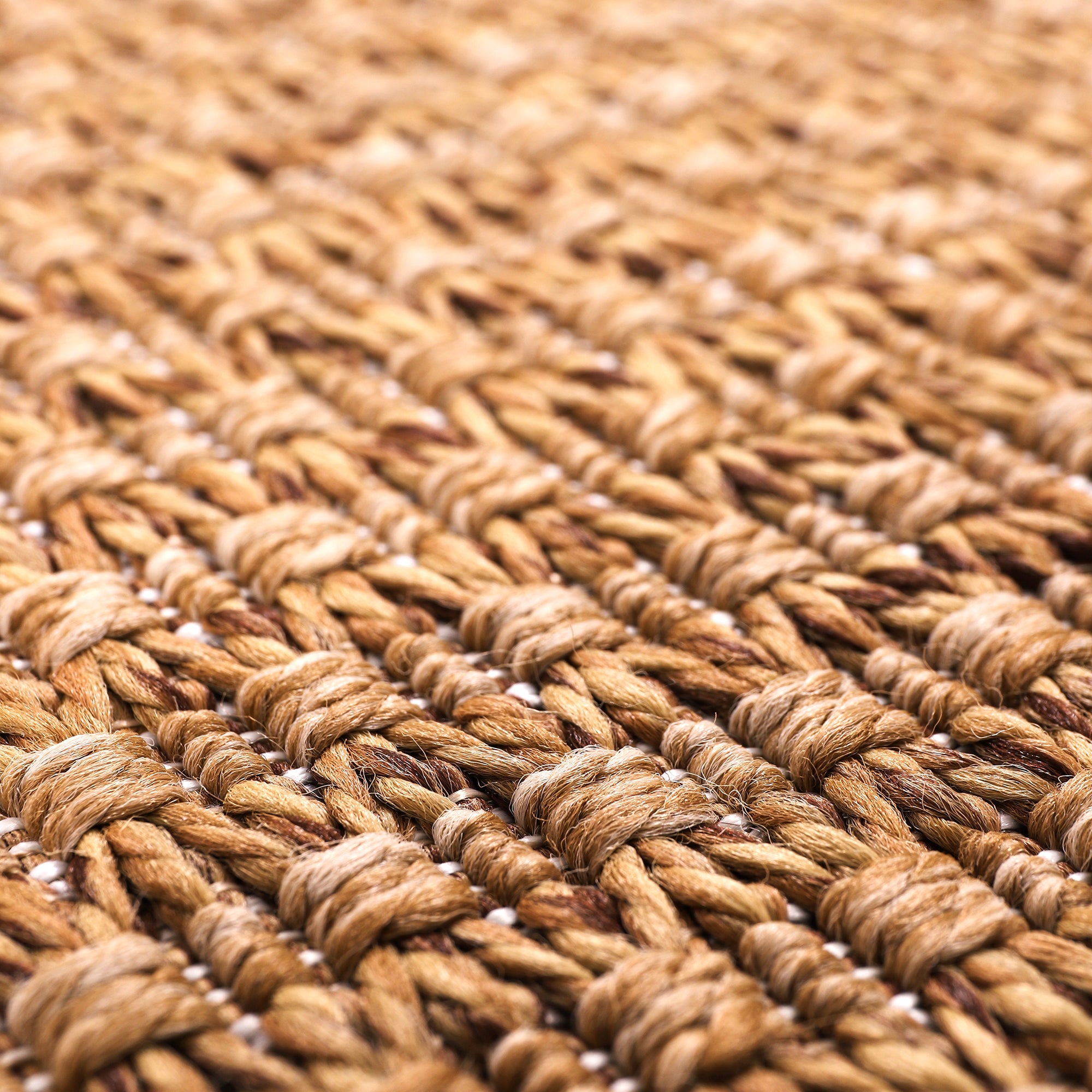 Netline Home Basket Weave Jute-Effect Rug – Outdoor & Indoor Durable Carpet, Non-Slip Backing, Weatherproof, Washable Woven Texture