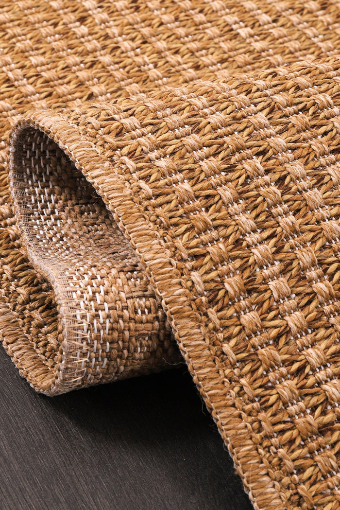 Cream Modern Jute Washable Indoor & Outdoor Rug shown in an illustrative room