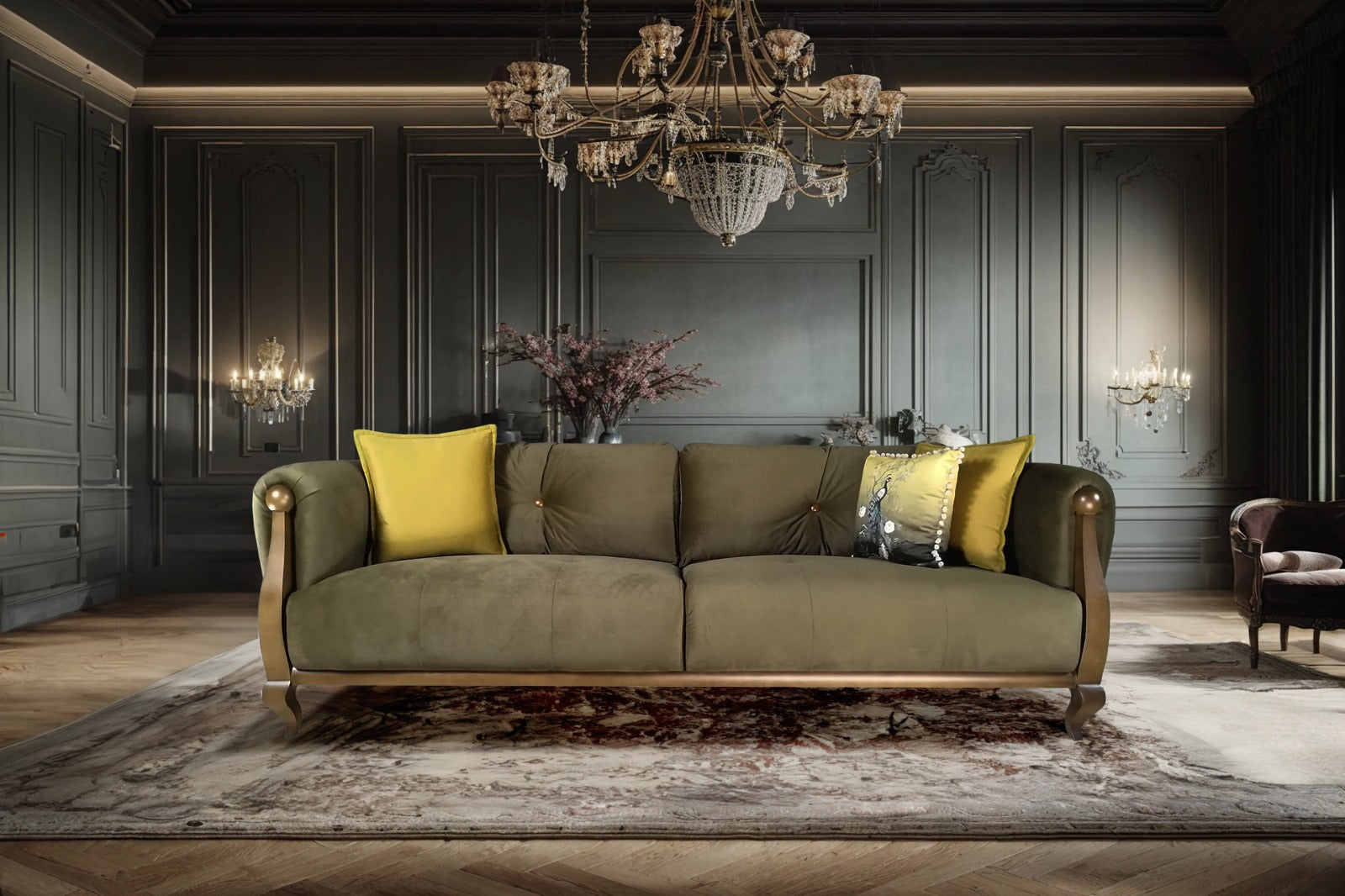 Netline Home Interior Palermo 3 Seater Sofa with stylish fabric upholstery and plush cushions for everyday comfort.