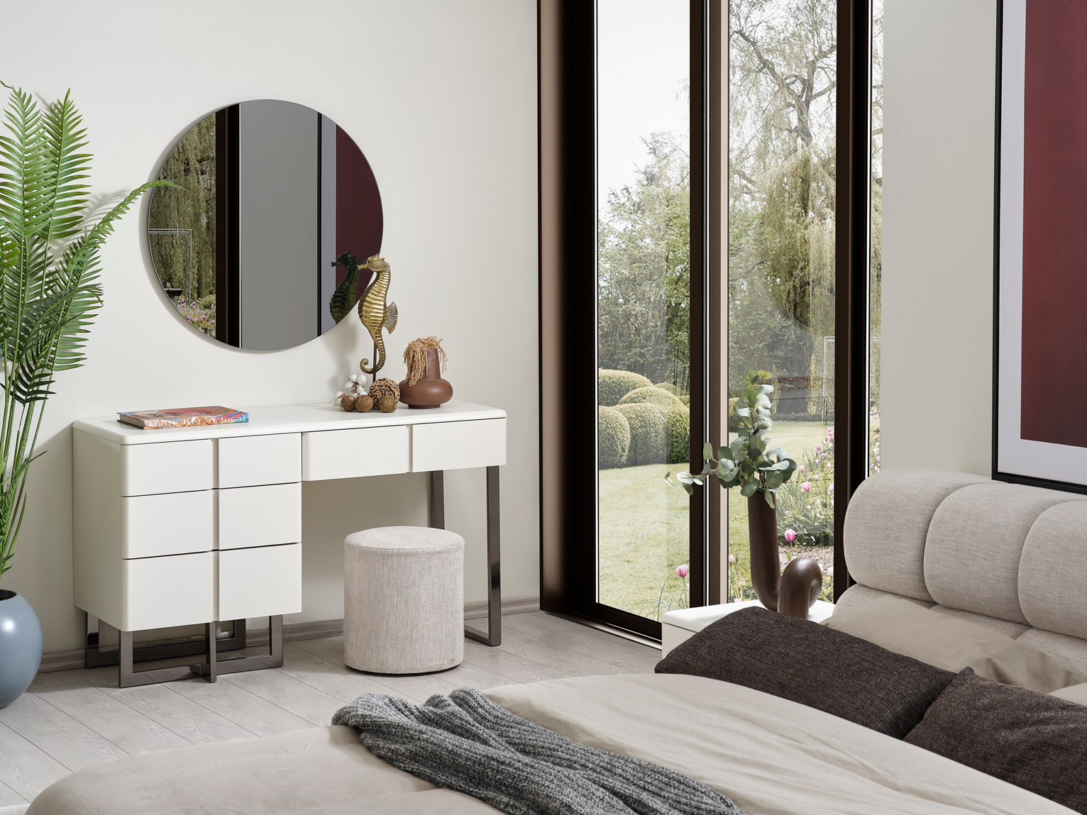 Elegant Dallas Premium Bedroom Set Sofa by Netline Home Interior featuring plush cushions and stylish design.