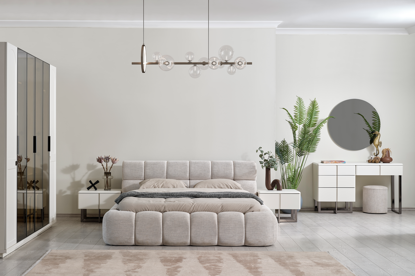 Netline Home Interior Dallas Premium Bedroom Set Sofa with plush cushions and elegant design in a modern living room setting
